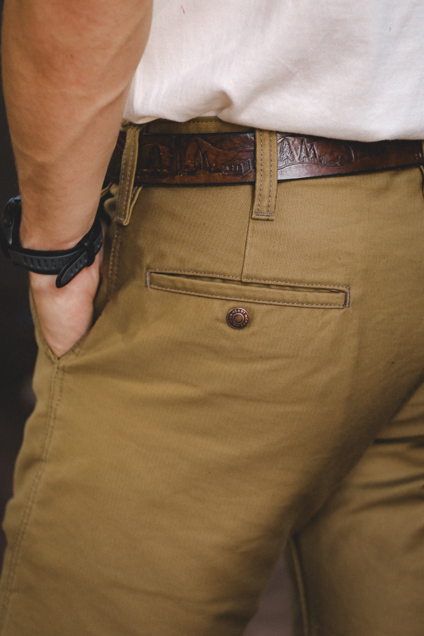 IH-720-KHA Iron Heart 11oz Cotton Whipcord Work Pants - Khaki