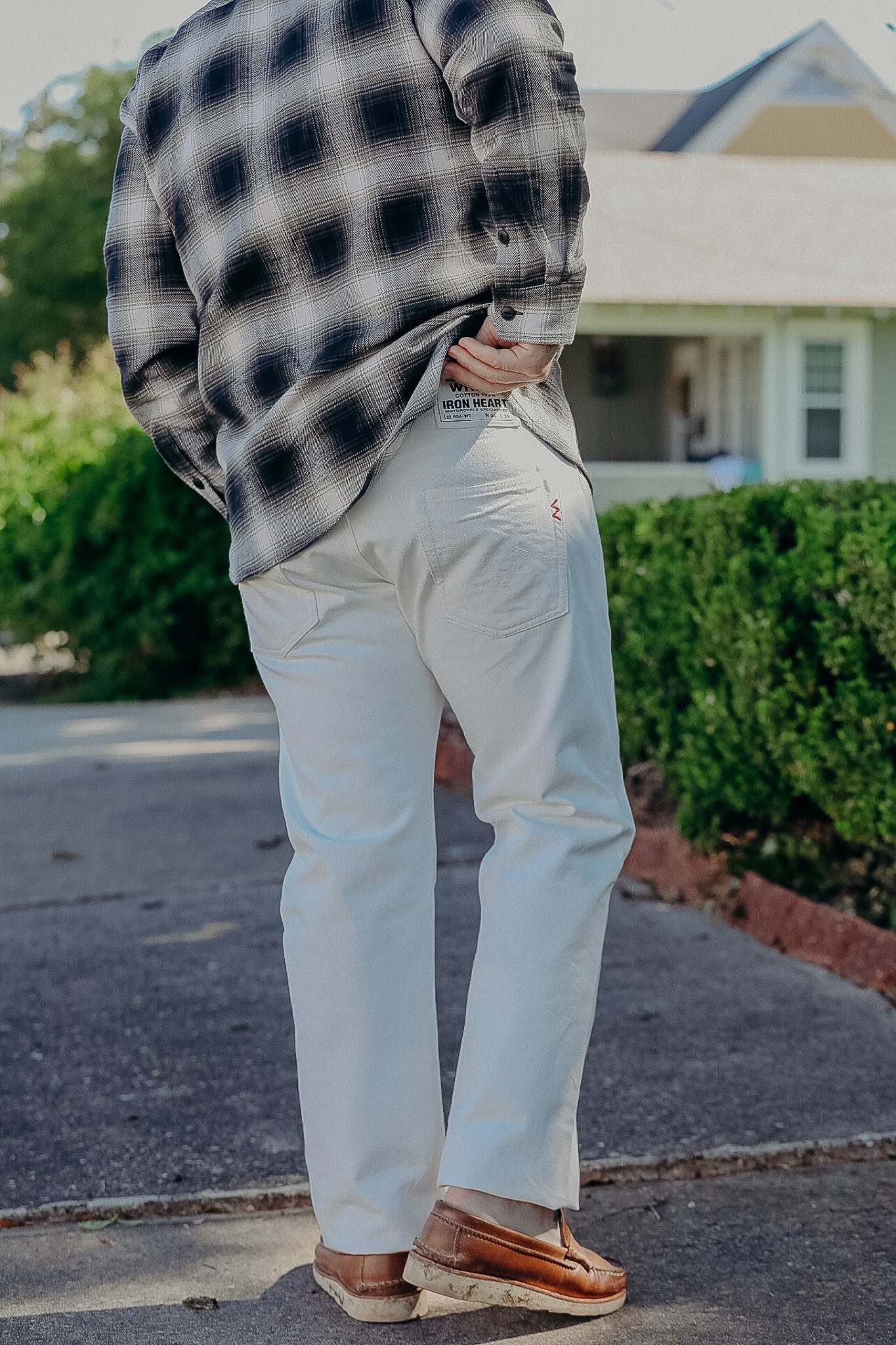 13.5oz Denim Straight Cut Jeans - White IH-634-WT