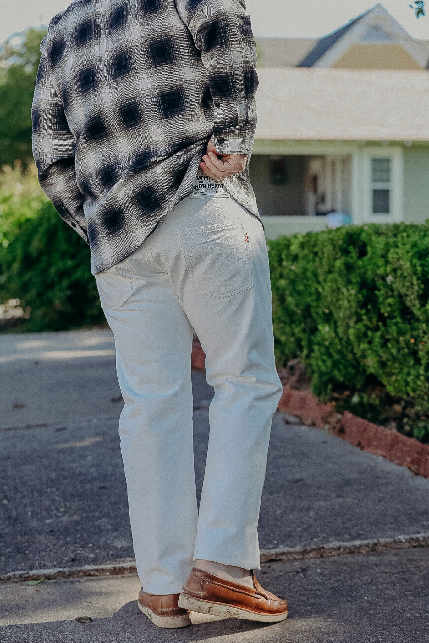 13.5oz Denim Straight Cut Jeans - White IH-634-WT