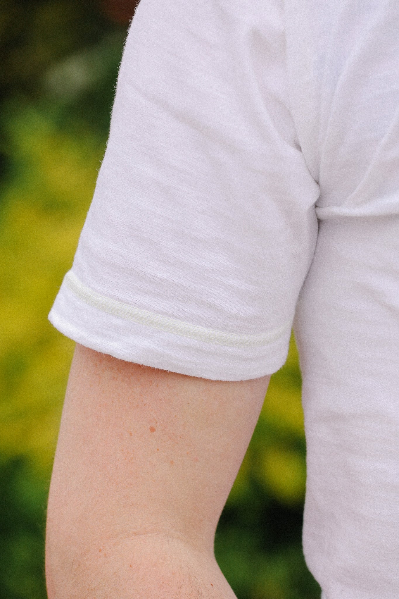 BR79192 Buzz Rickson Slub Yarn Henley Neck T-Shirt- White