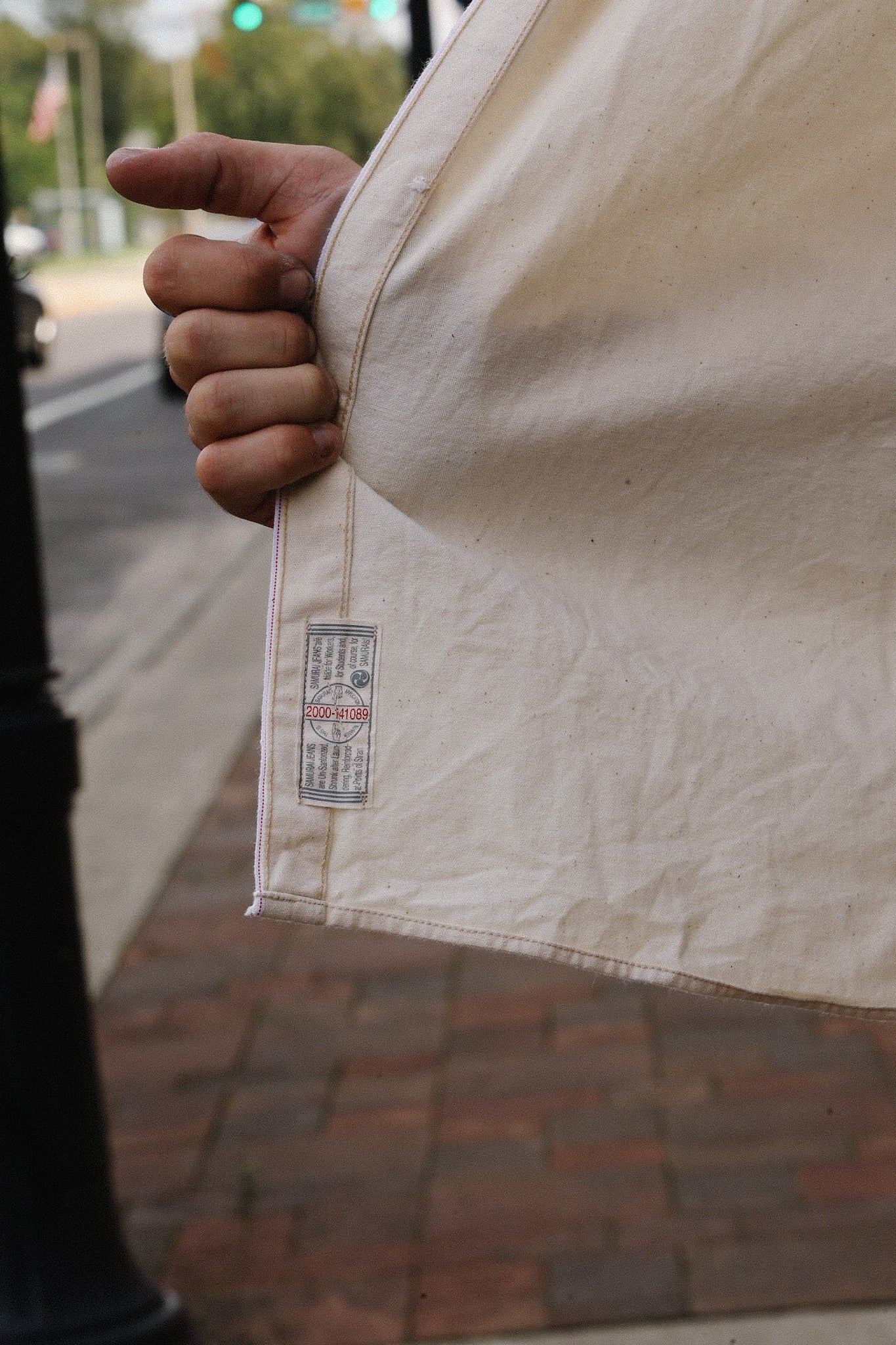 &quot;Selvedge&quot; Chambray Work Shirt- Ecru (SJCBS25)