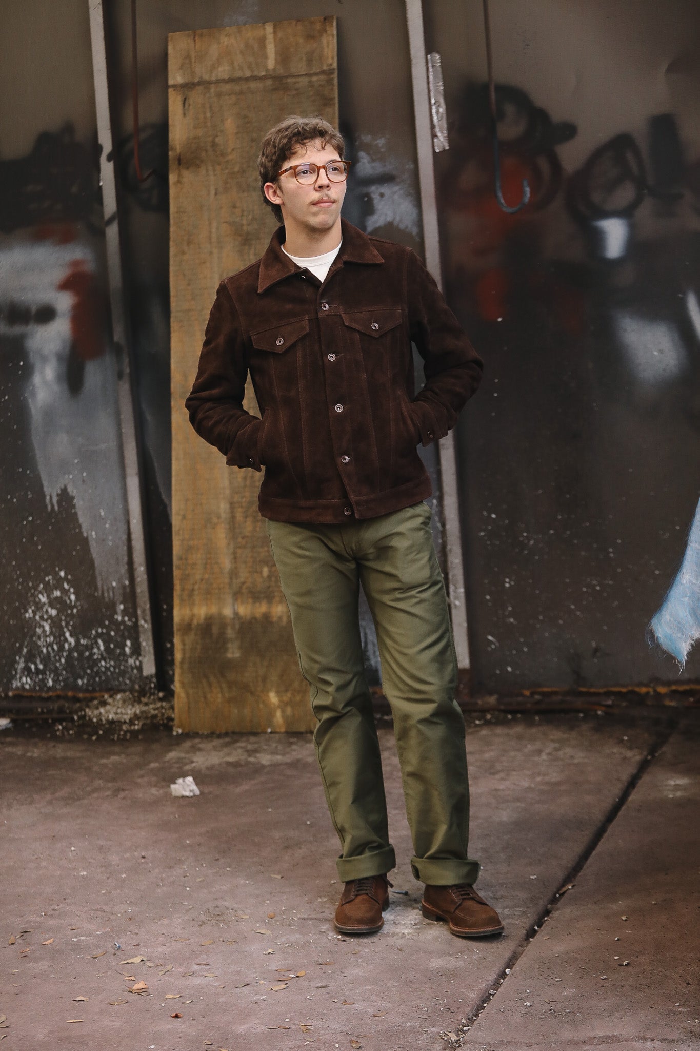 IHJ-49-BRN Iron Heart Split Steer Modified Type III Jacket - Brown