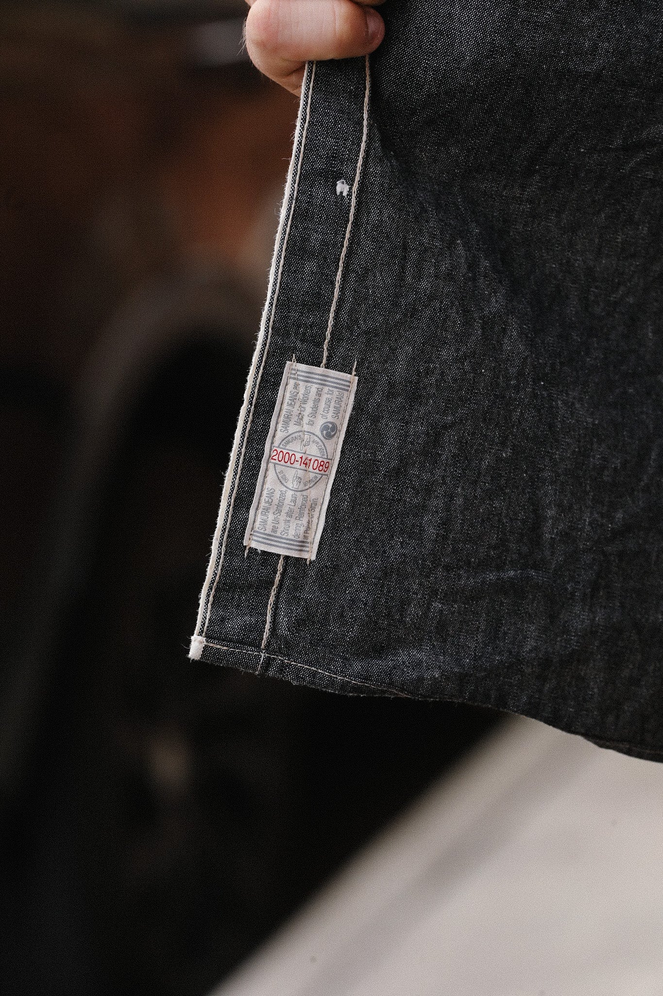 &quot;Selvedge&quot; Chambray Work Shirt- Black (SJCBS25)