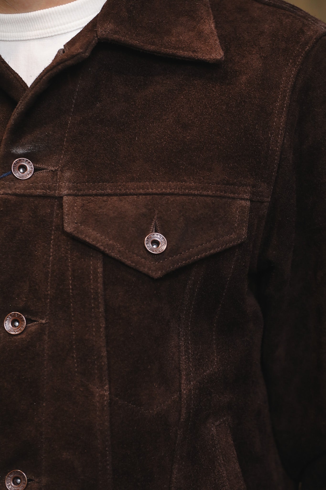IHJ-49-BRN Iron Heart Split Steer Modified Type III Jacket - Brown