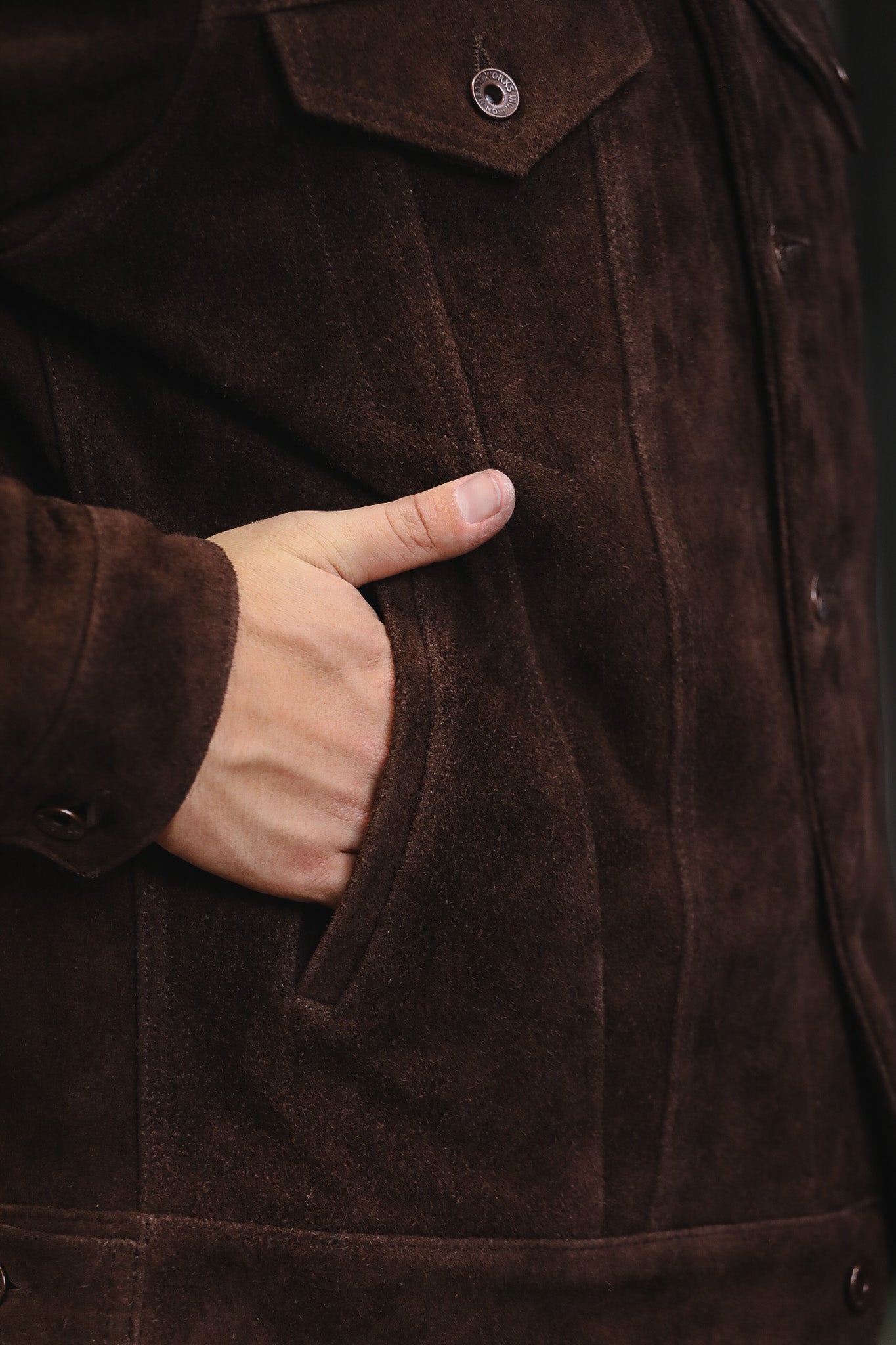 IHJ-49-BRN Iron Heart Split Steer Modified Type III Jacket - Brown
