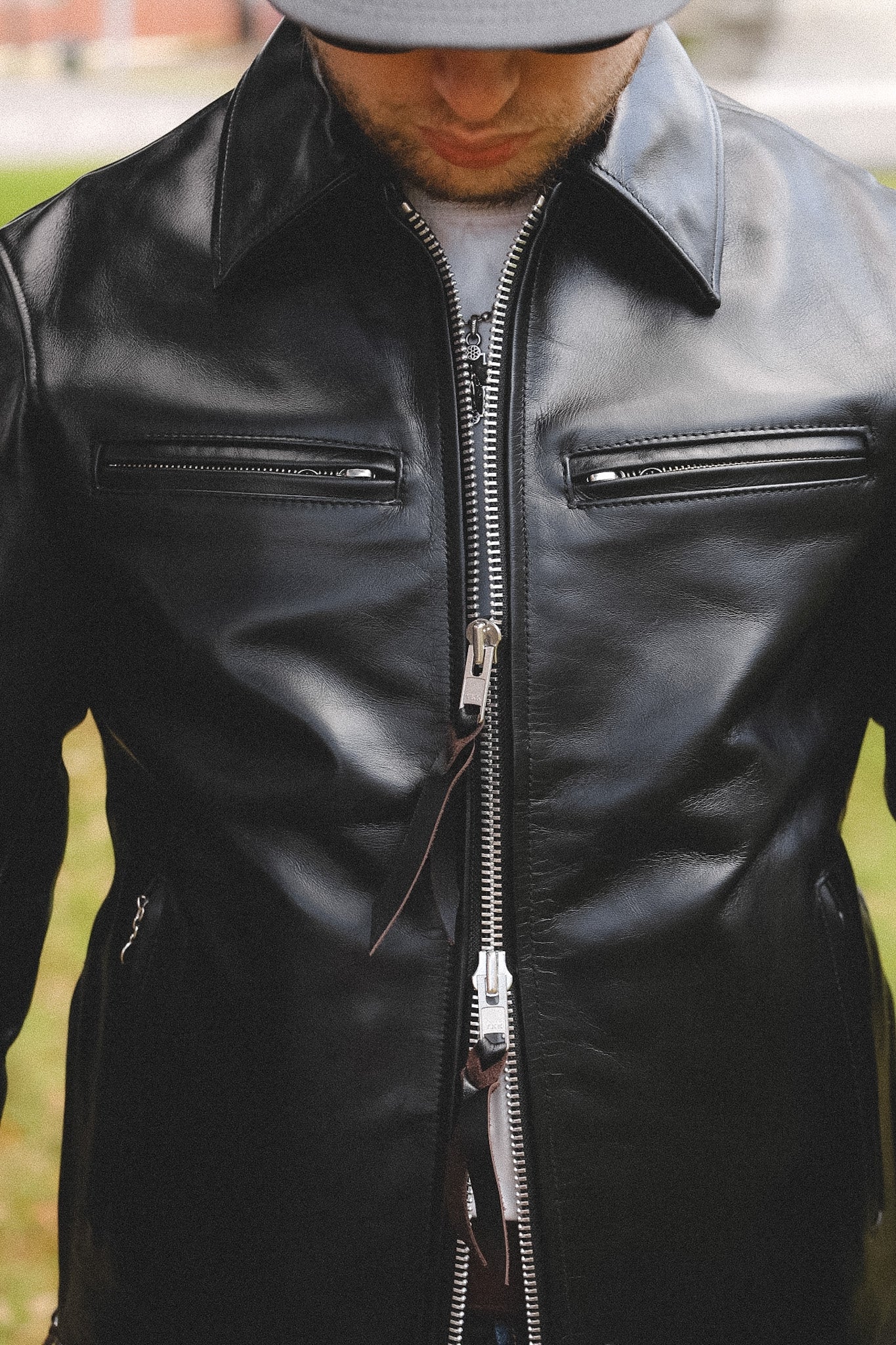 IHJ-54-BLK - Japanese Horsehide Rider’s Jacket with collar