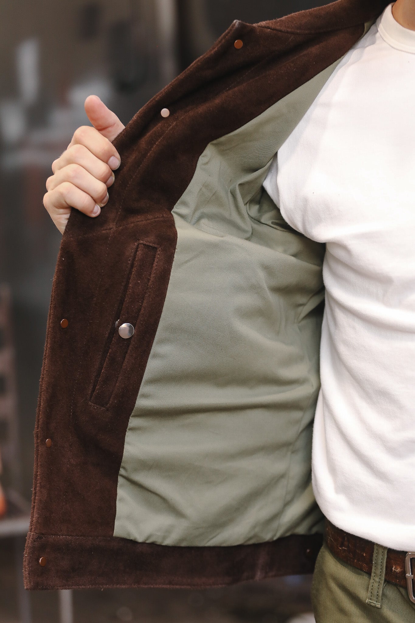 IHJ-49-BRN Iron Heart Split Steer Modified Type III Jacket - Brown