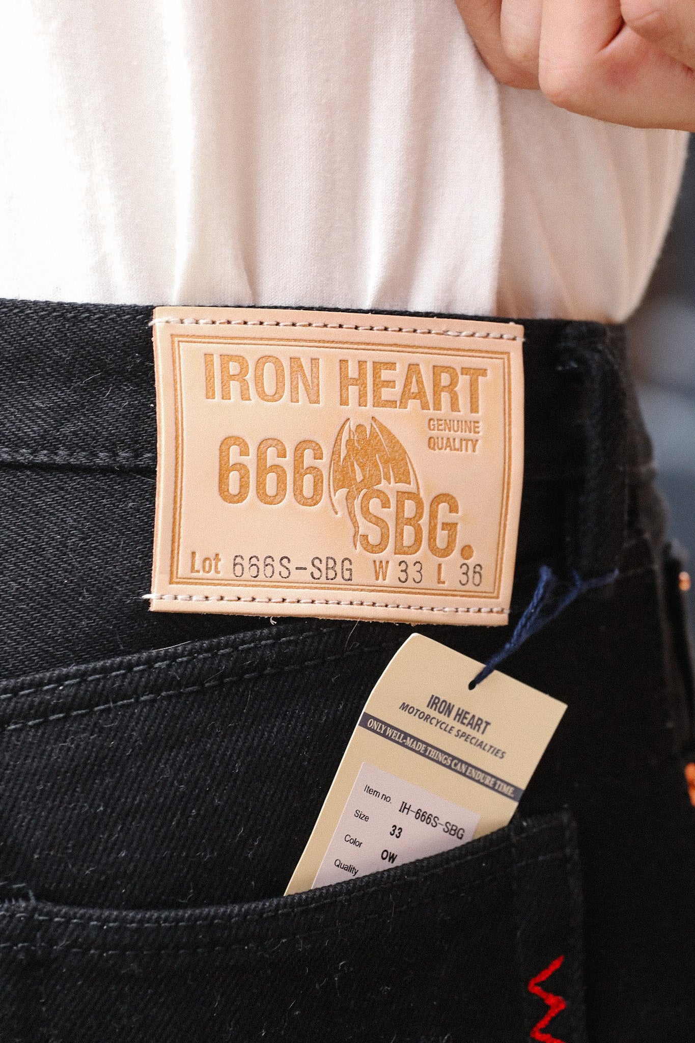 666 21oz Selvedge Denim Slim Straight Cut Jeans - Superblack