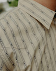 Randy Shirt- Cotton Stripe, Ecru / Indigo