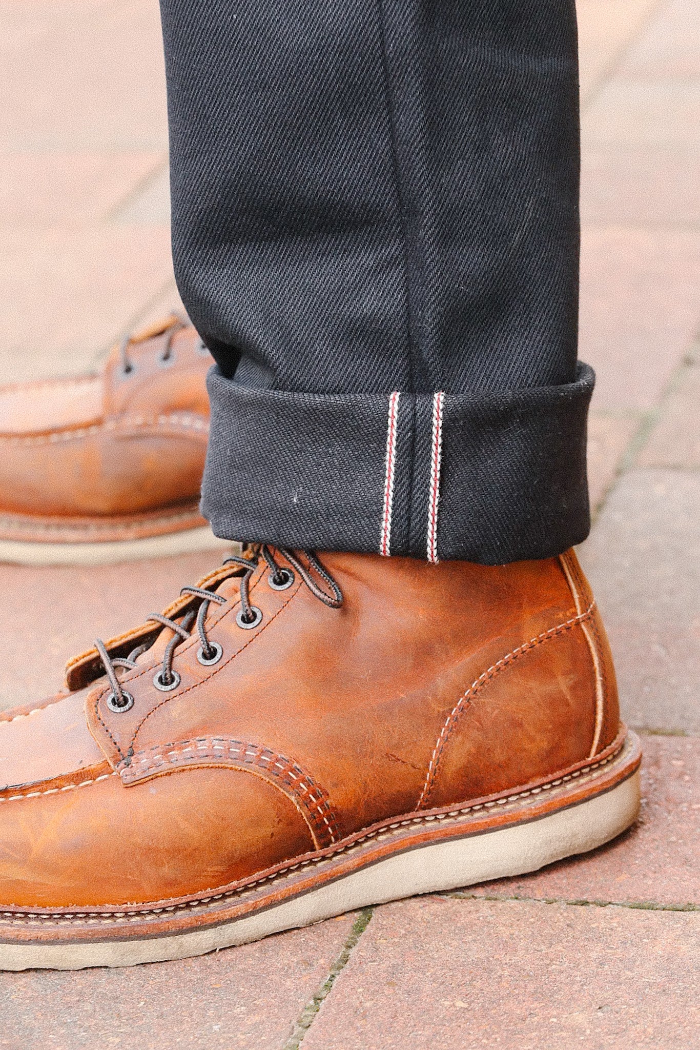 21oz Selvedge Denim Medium/High Rise Tapered Cut - Superblack Non-Fade IH-888S-SB