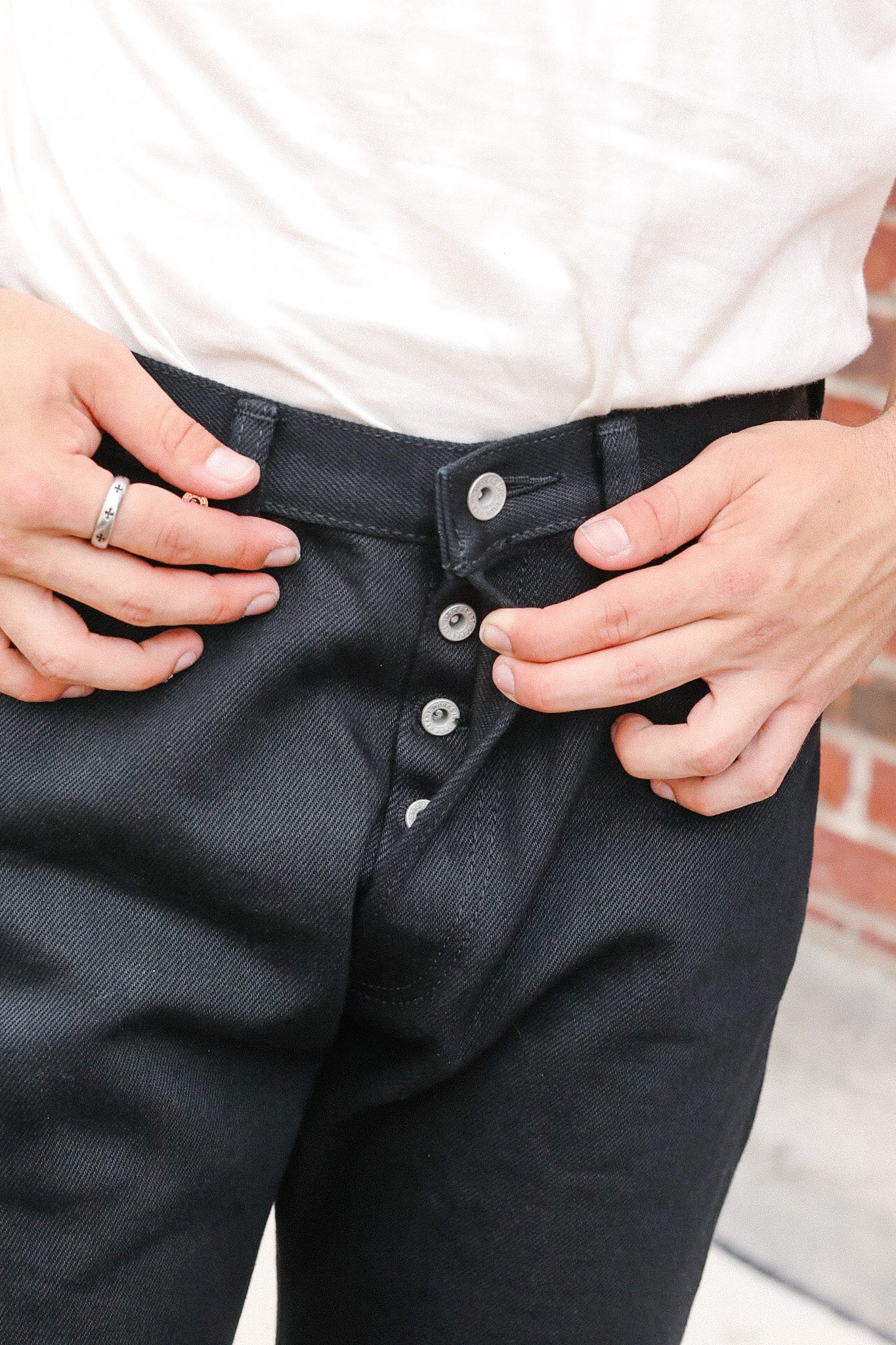 21oz Selvedge Denim Medium/High Rise Tapered Cut - Superblack Non-Fade IH-888S-SB