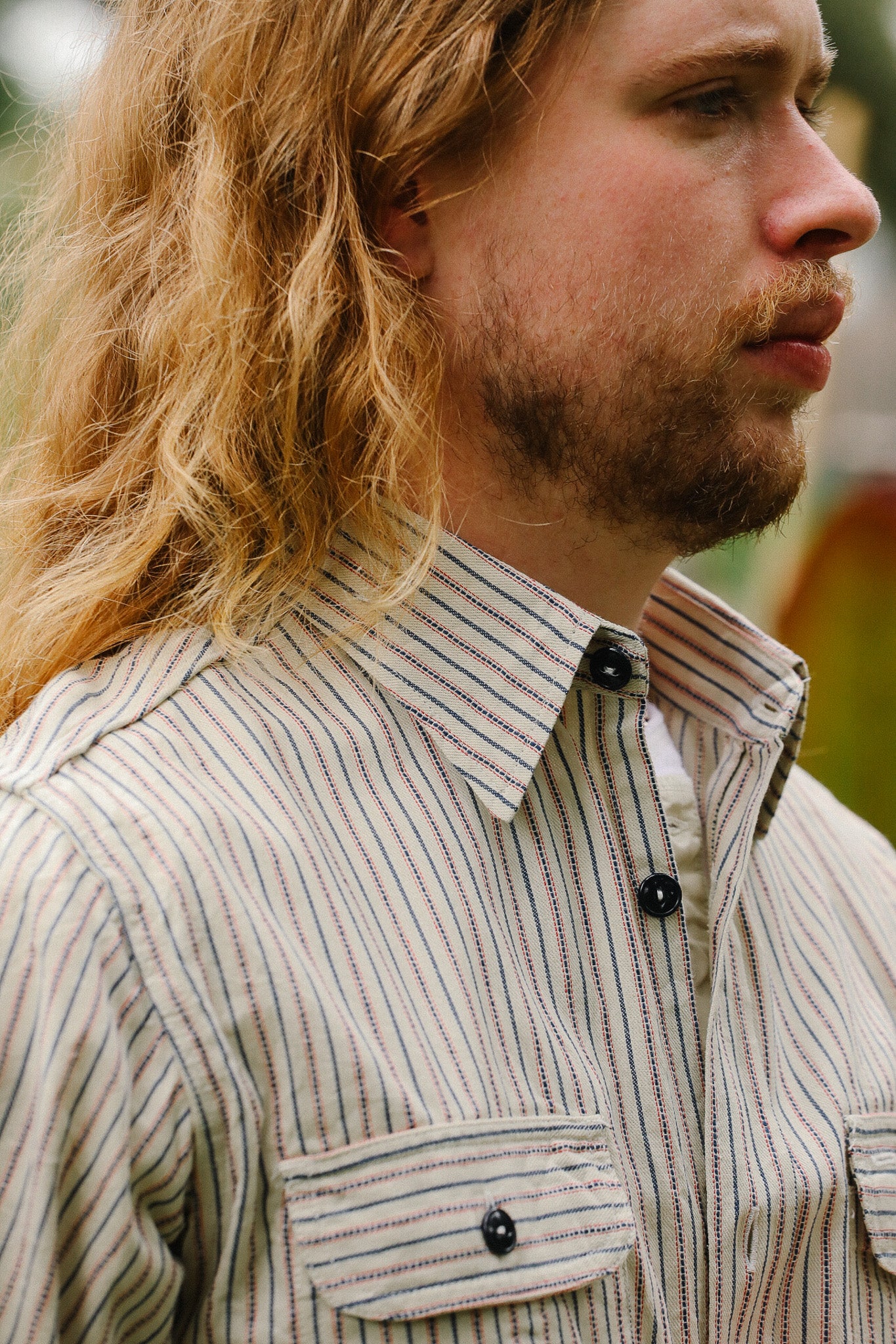 SC39306 Sugar Cane Short Sleeve Work Shirt- Dobby Stripe White