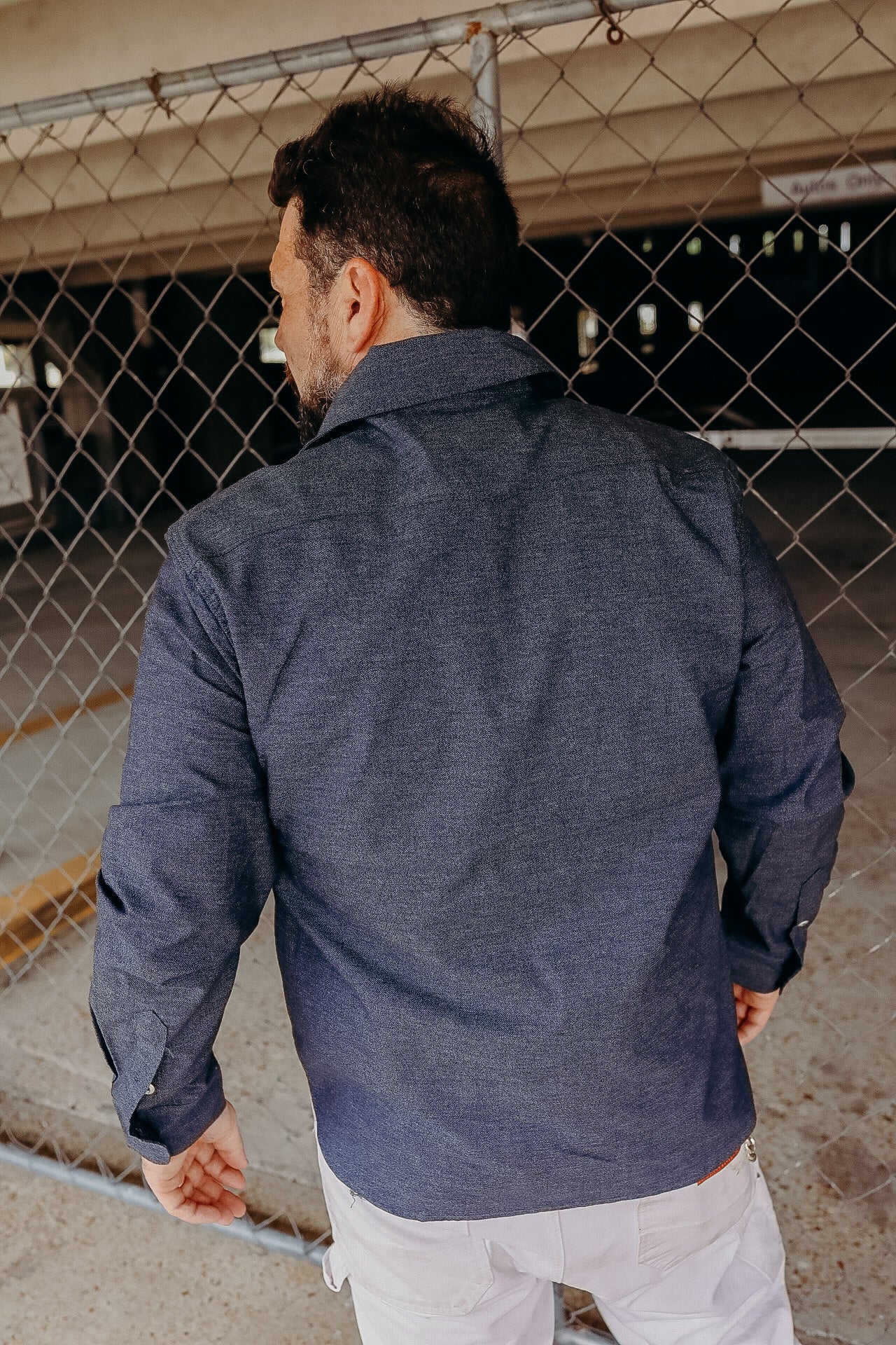 scout- NAVY chambray LS NEW