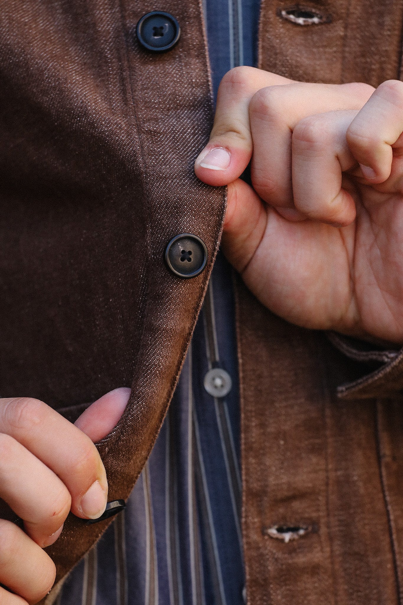 Shop Jacket- Brown Denim