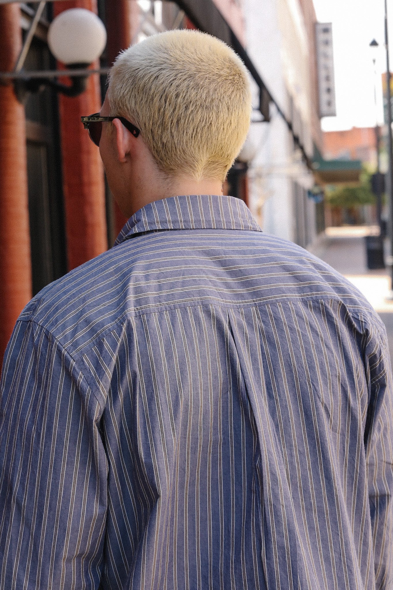 Commuter Shirt- Navy/Coyote Stripe