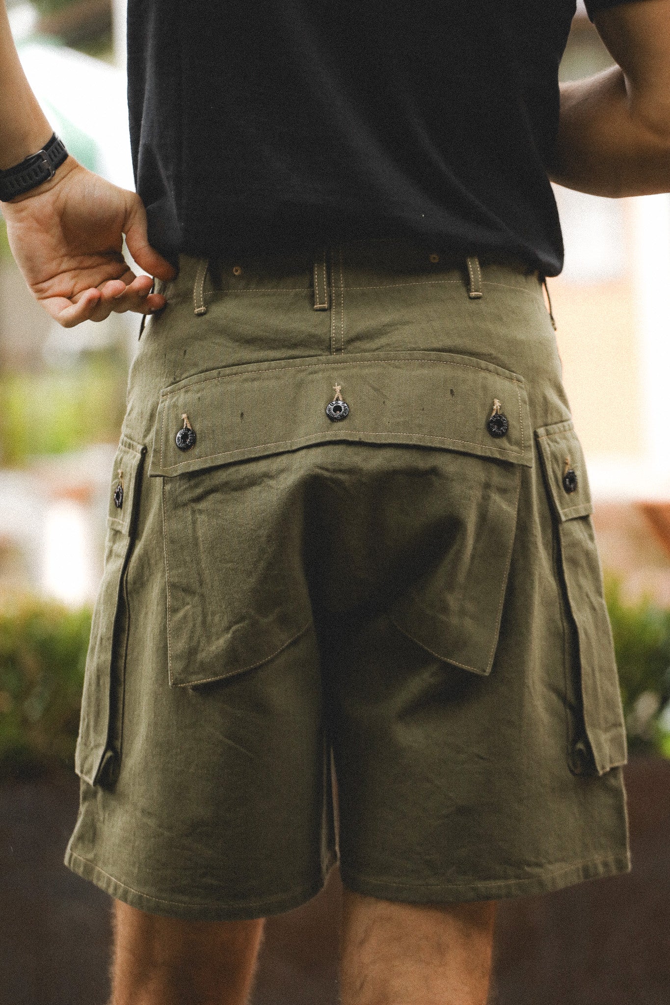 BR52388 Buzz Rickson U.S. Marine Corps M-1944 Herringbone Shorts