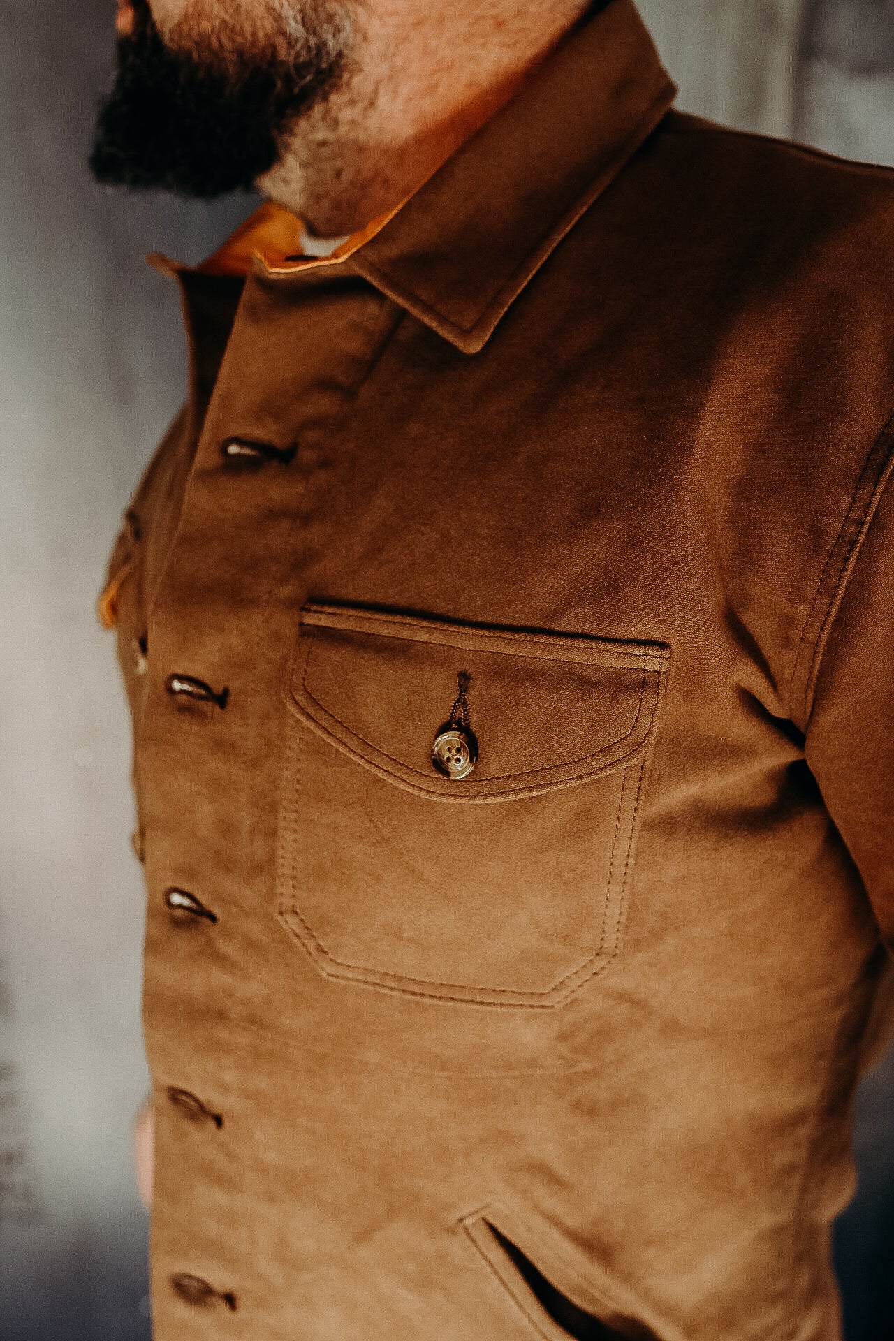 DEHEN CRISSMAN OVERSHIRTジャケット　BROWN M 美品 Crissman Overshirt - Dark Tan Mix – Dehen 1920