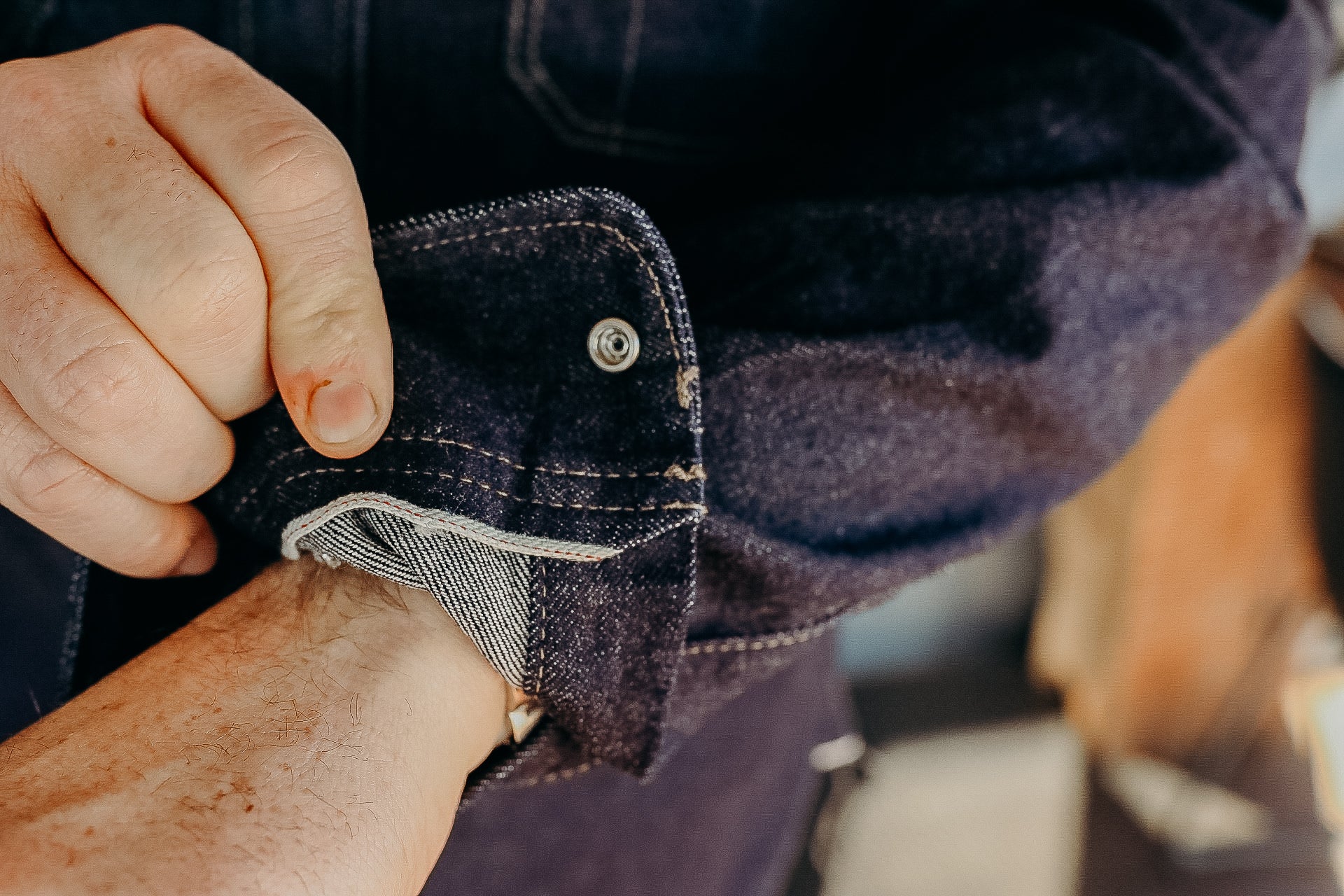 12oz Selvedge Denim Work Shirt With Snaps - Indigo IHSH-326-IND