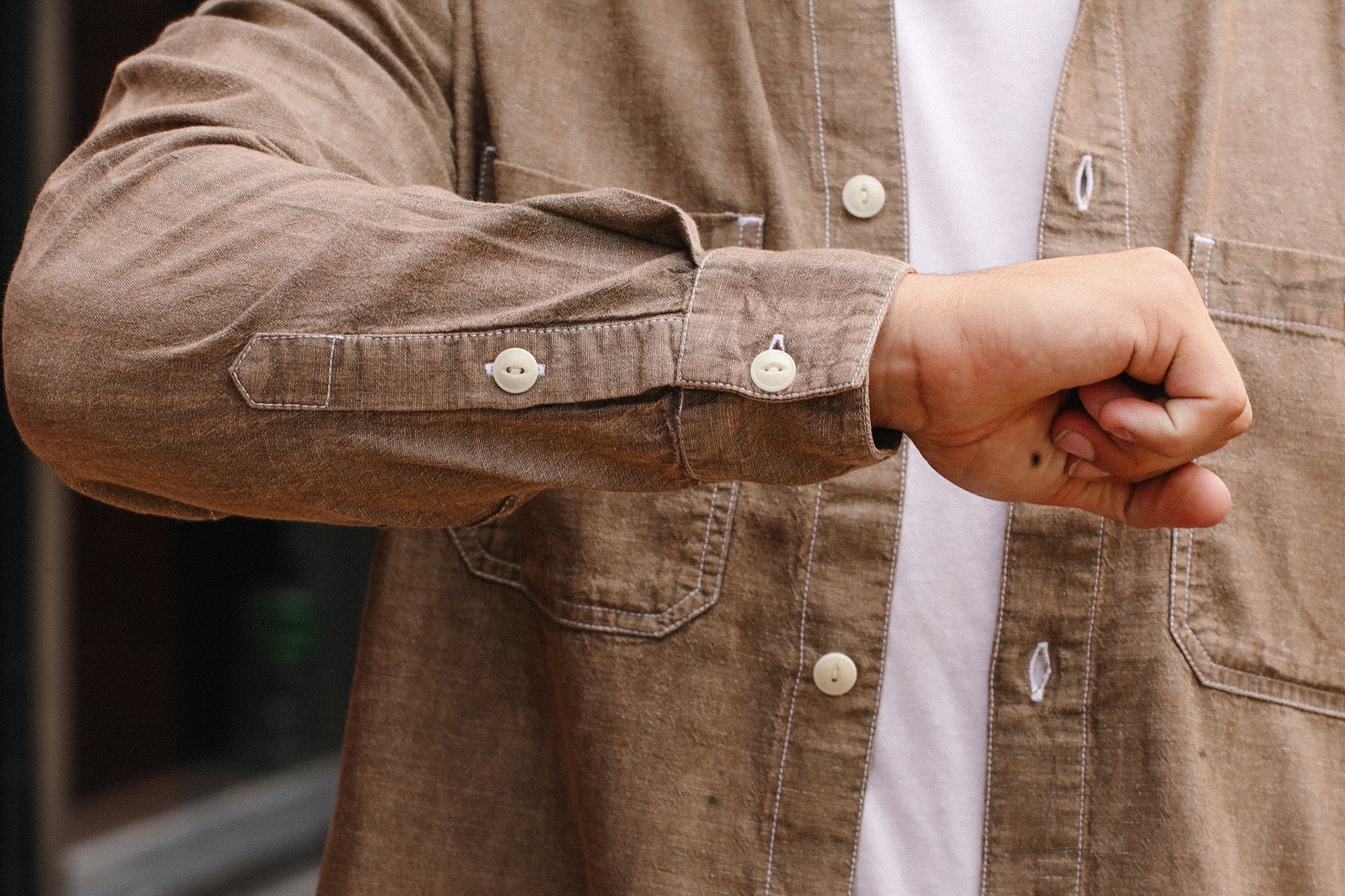 Utility Shirt- Brown Chambray