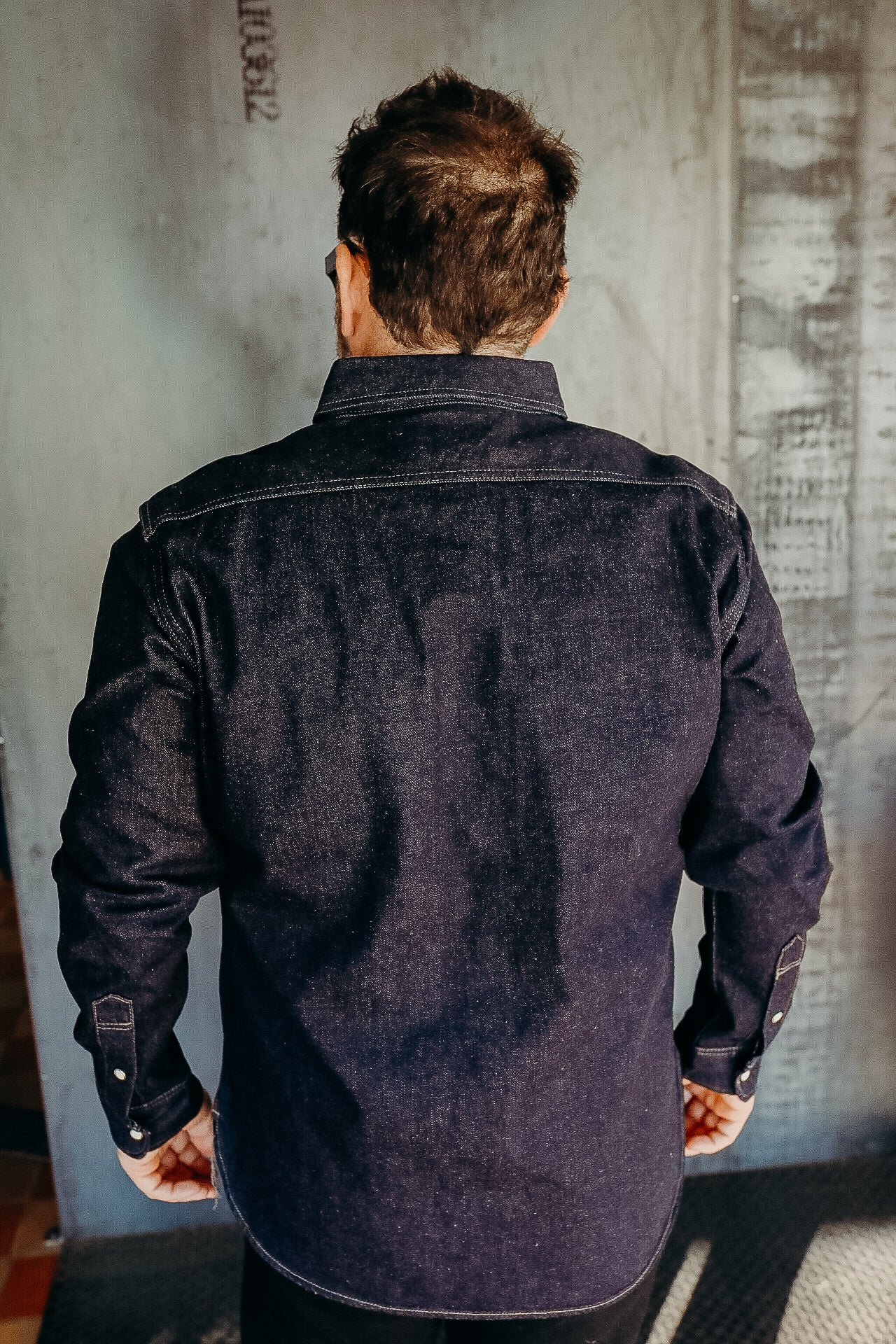 12oz Selvedge Denim Work Shirt With Snaps - Indigo IHSH-326-IND