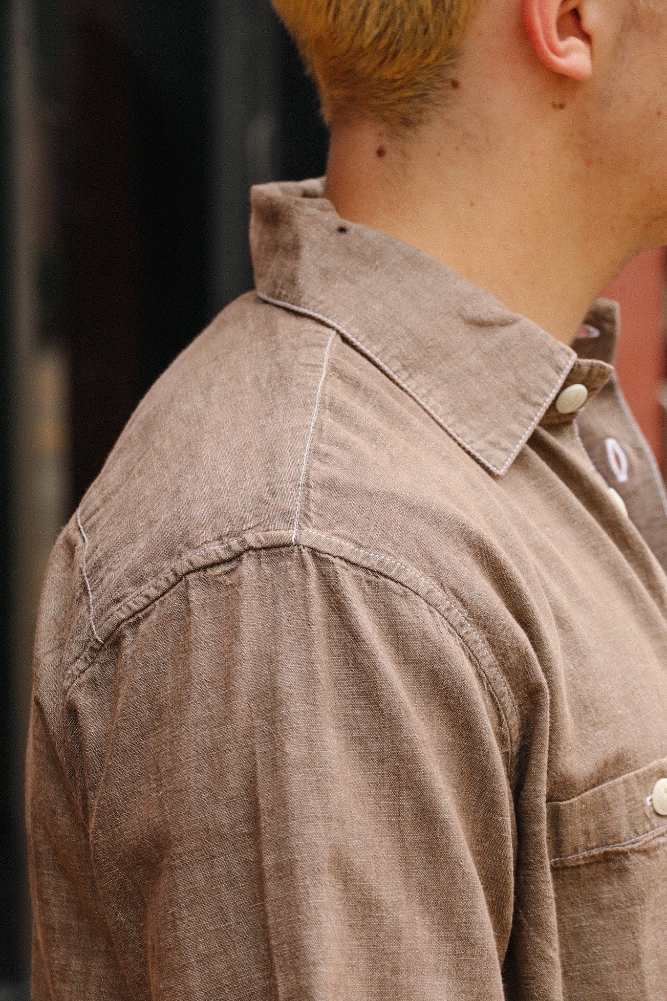 Utility Shirt- Brown Chambray