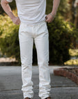 13.5oz Denim Slim Tapered Cut Jeans - White IH-777-WT