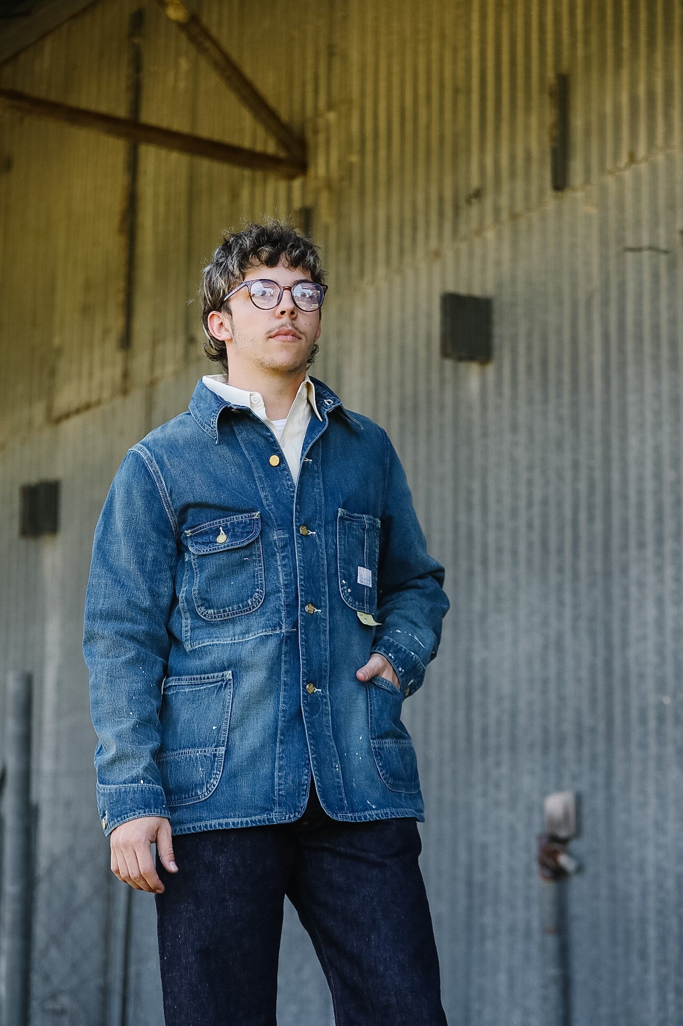 SC15708 Sugar Cane 11oz. Denim Work Coat- Aged Indigo – Iron Shop