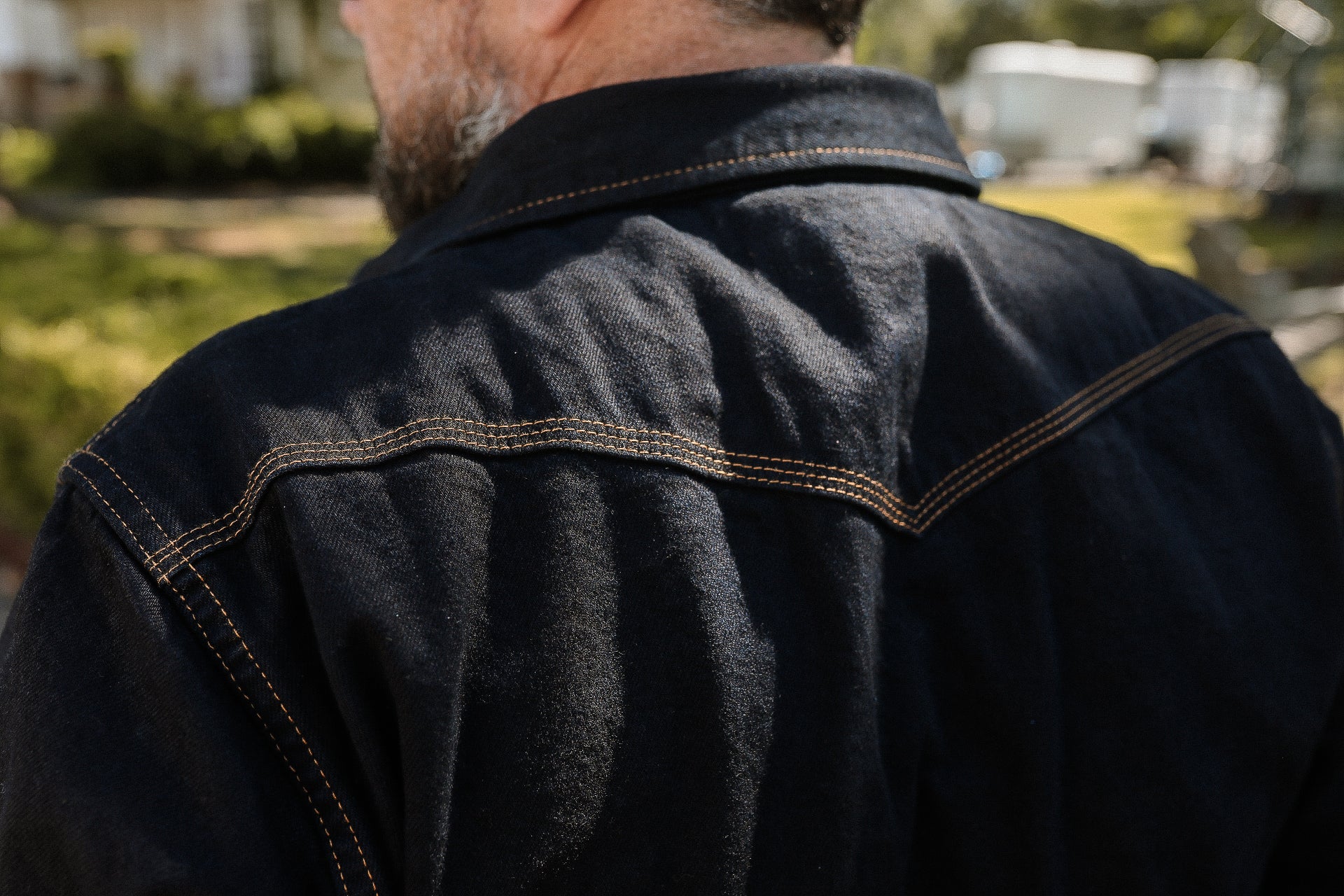 12oz Selvedge Denim Western Shirt - Indigo Overdyed Black IHSH-33