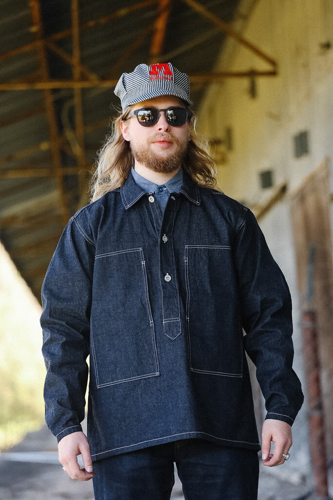 BR15301 Buzz Rickson U.S. Army Denim Pullover Jacket- Indigo