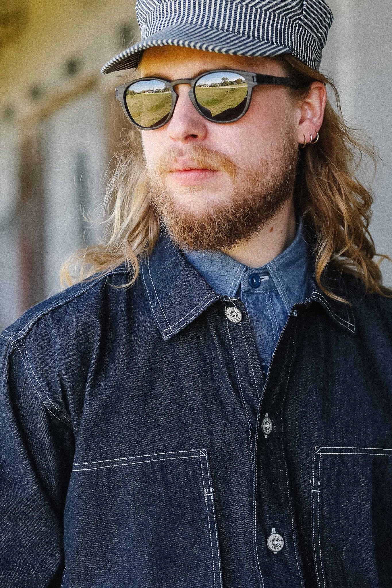 BR15301 Buzz Rickson U.S. Army Denim Pullover Jacket- Indigo