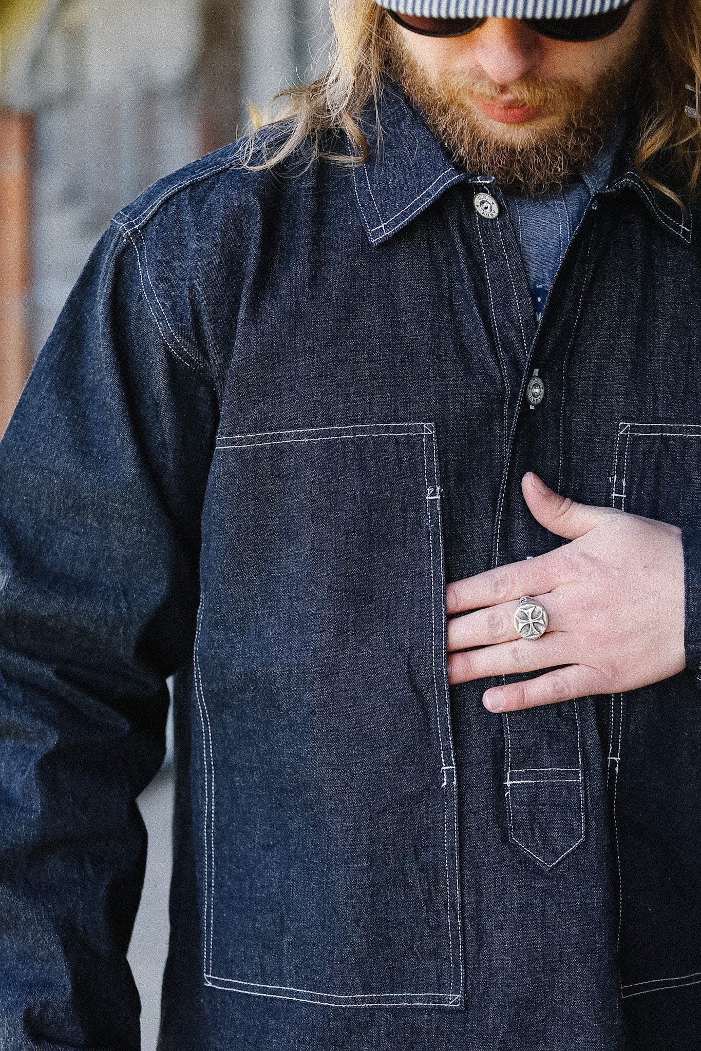 BR15301 Buzz Rickson U.S. Army Denim Pullover Jacket- Indigo