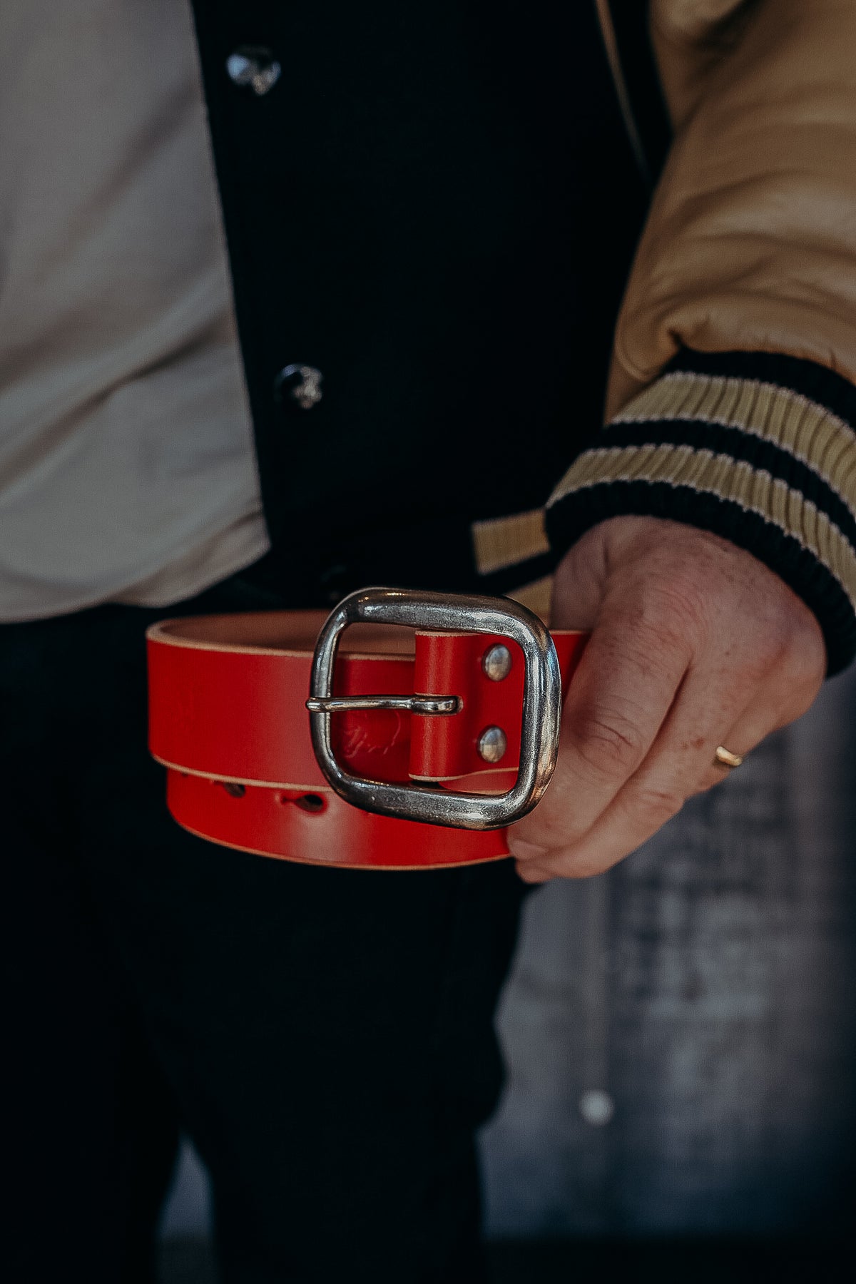 Leather Belt in Red (B-87) – Iron Shop Provisions