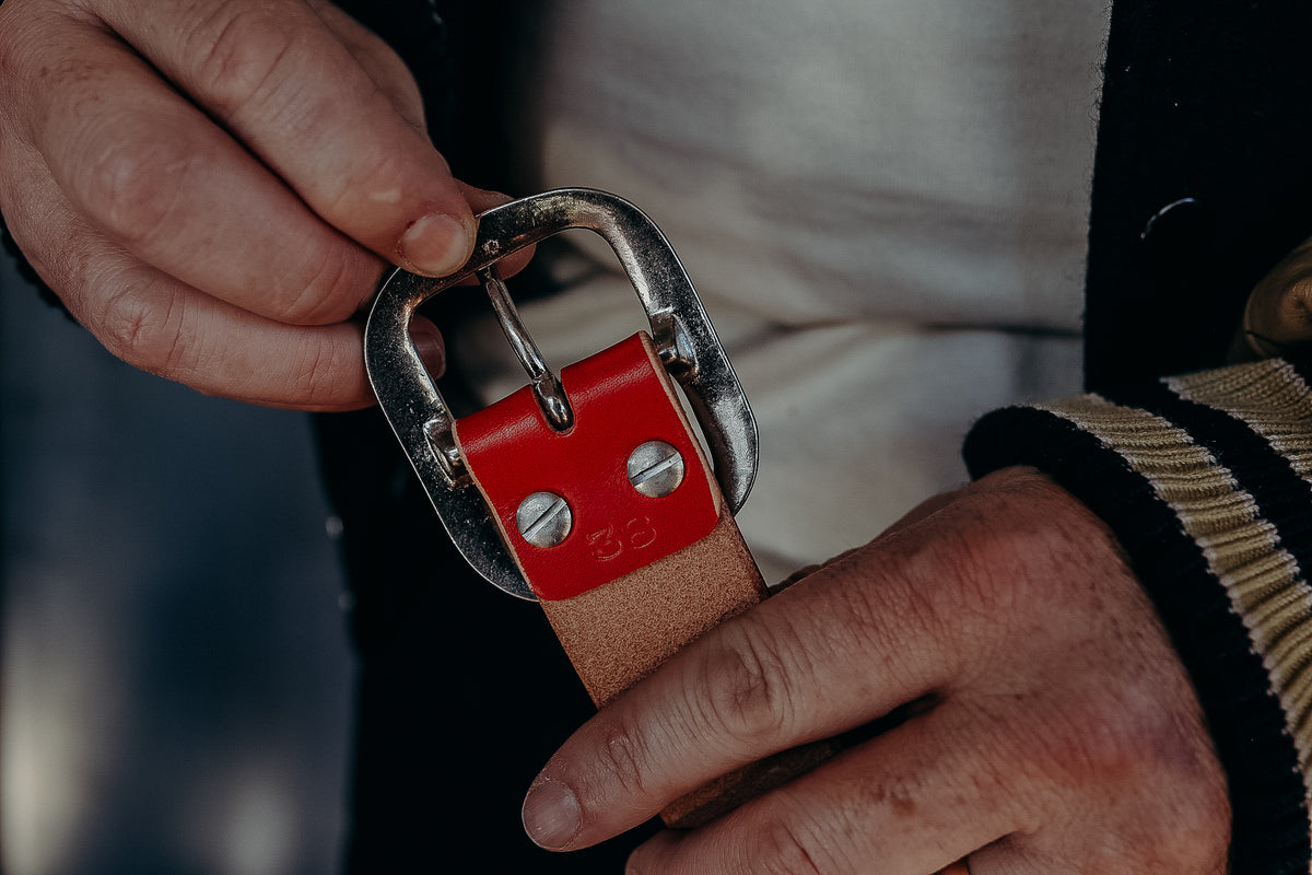 Leather Belt in Red (B-87) – Iron Shop Provisions
