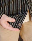 McAllen Shirt- Twill Stripe Black / Beige / Grey