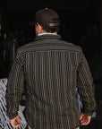 McAllen Shirt- Twill Stripe Black / Beige / Grey