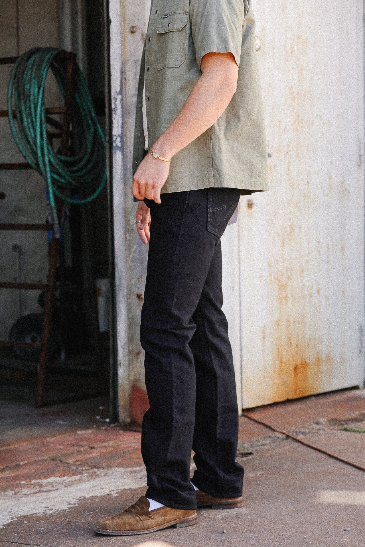 14oz Selvedge Denim Slim Tapered Cut Jeans - Indigo Overdyed Black IH-777S-142od