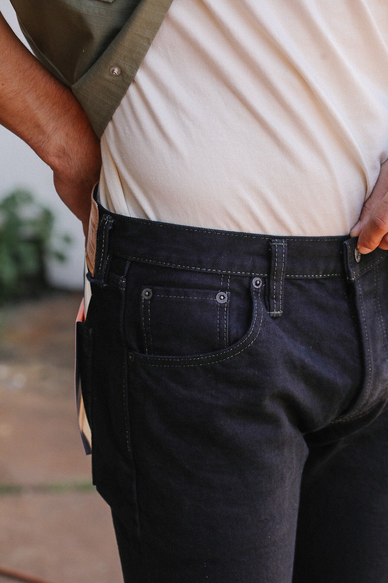 14oz Selvedge Denim Slim Tapered Cut Jeans - Indigo Overdyed Black IH-777S-142od