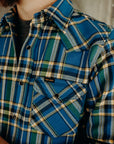 Ultra Heavy Flannel Tartan Check Western Shirt - Blue