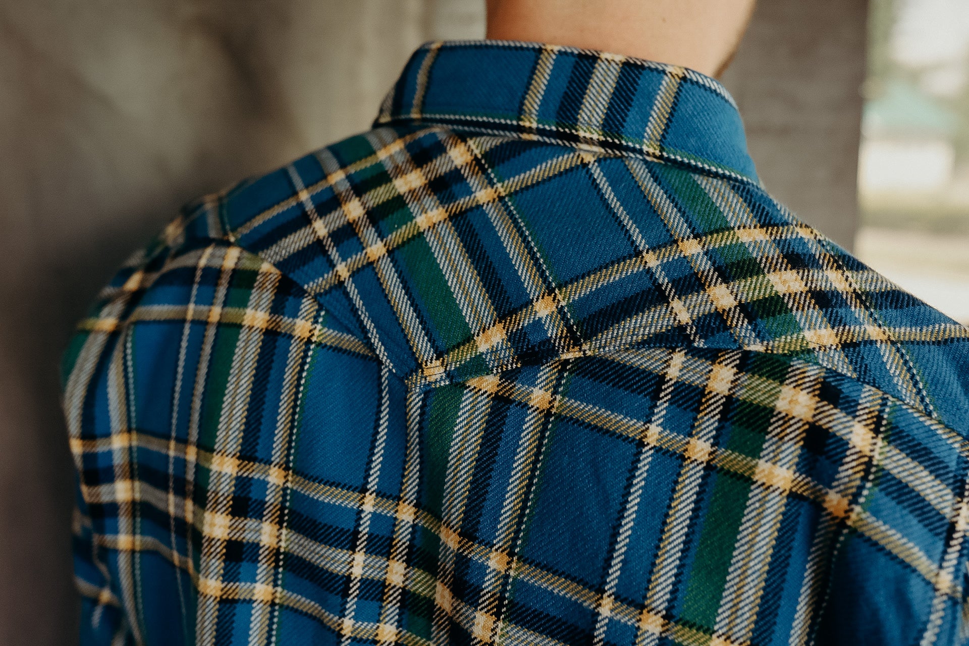 Ultra Heavy Flannel Tartan Check Western Shirt - Blue