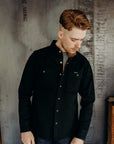 12oz Selvedge Denim Work Shirt With Snaps - Black/Black