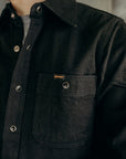 12oz Selvedge Denim Work Shirt With Snaps - Black/Black