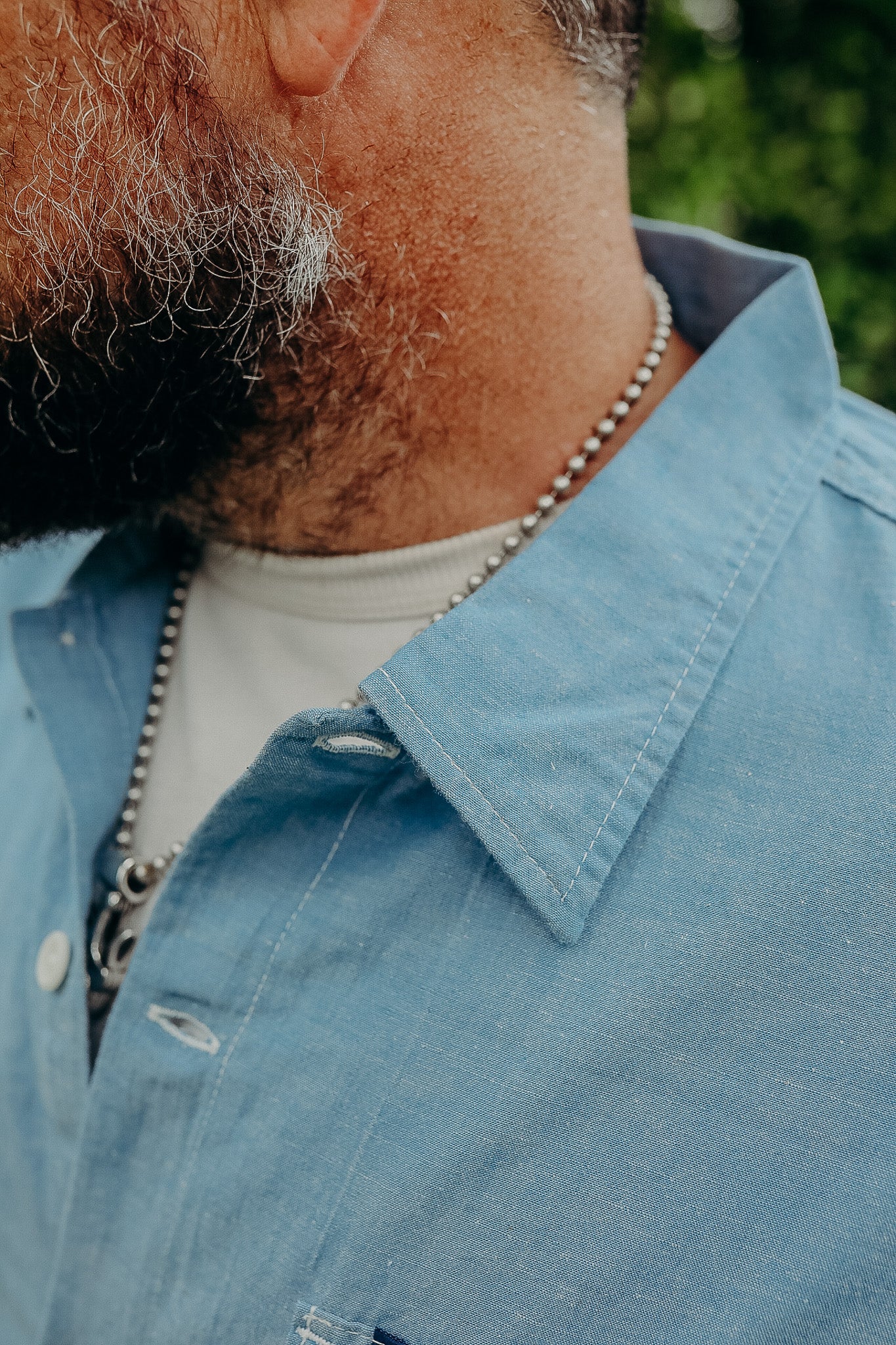 4oz Selvedge Short Sleeved Summer Shirt - Blue IHSH-388-BLU