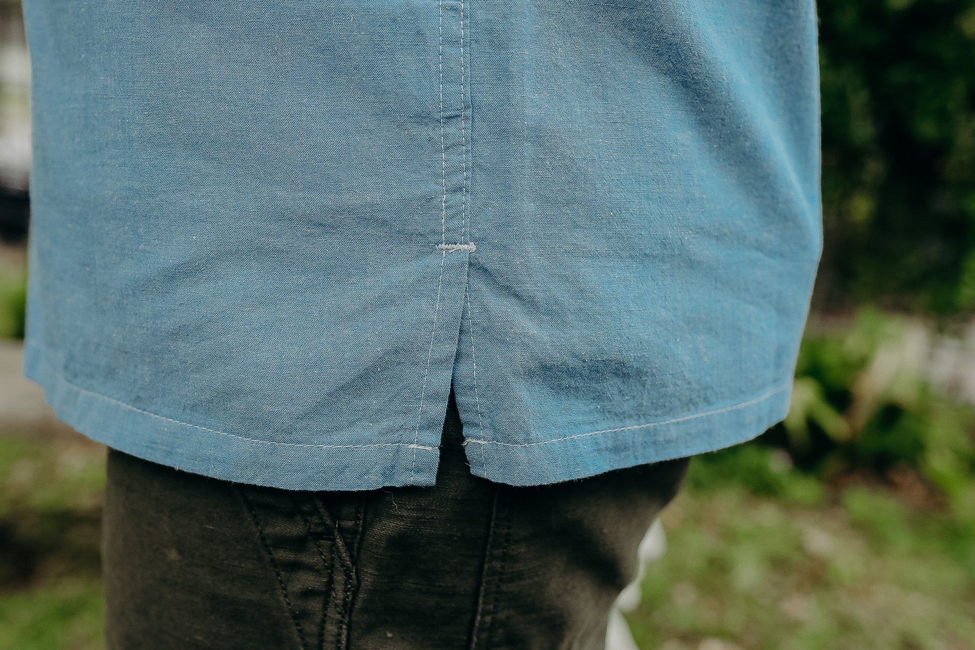 4oz Selvedge Short Sleeved Summer Shirt - Blue IHSH-388-BLU