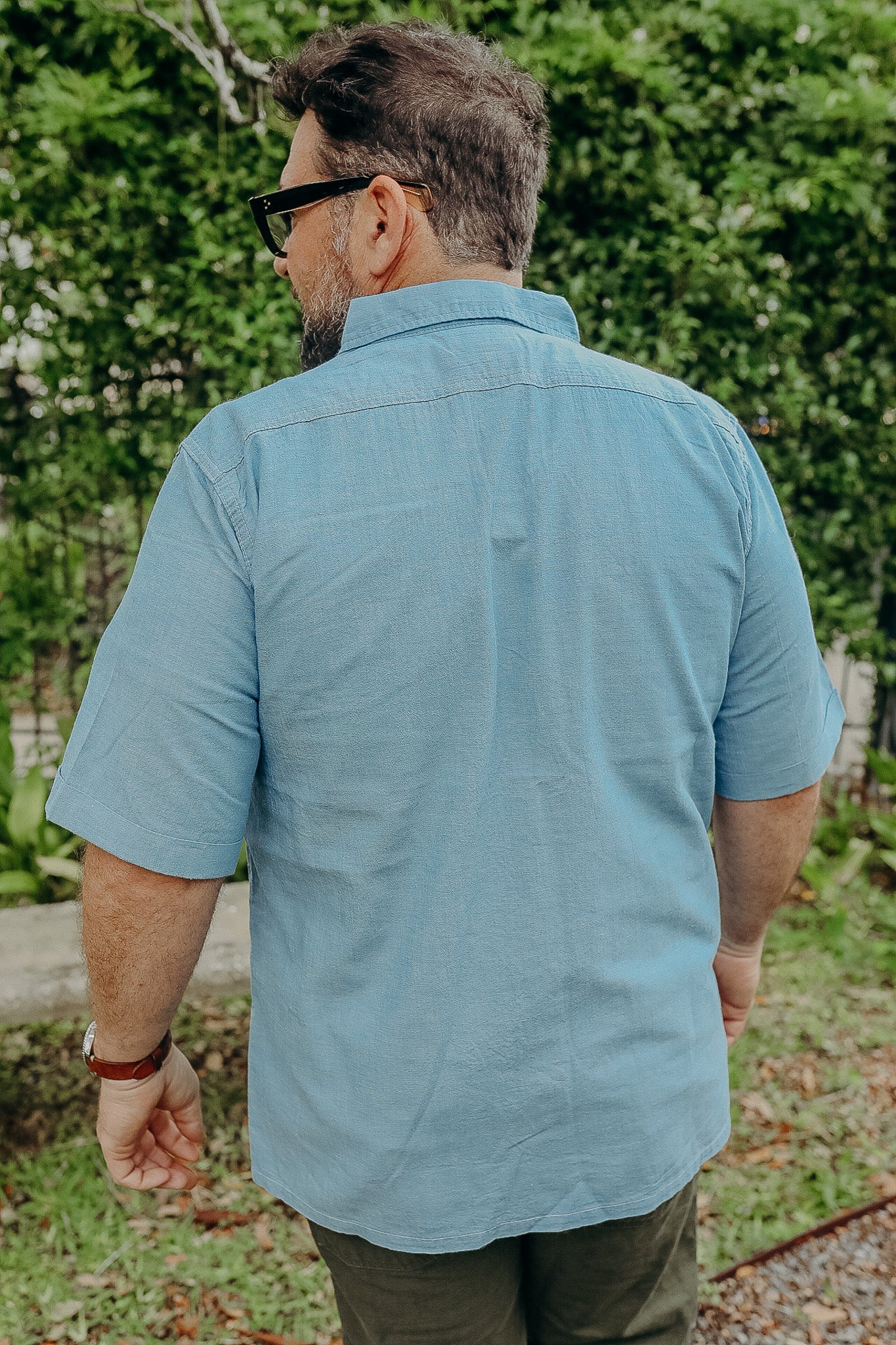 4oz Selvedge Short Sleeved Summer Shirt - Blue IHSH-388-BLU