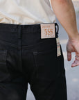 21oz Selvedge Denim Slim Cut Jeans - Superblack (Fades To Grey) IH-555S-SBG