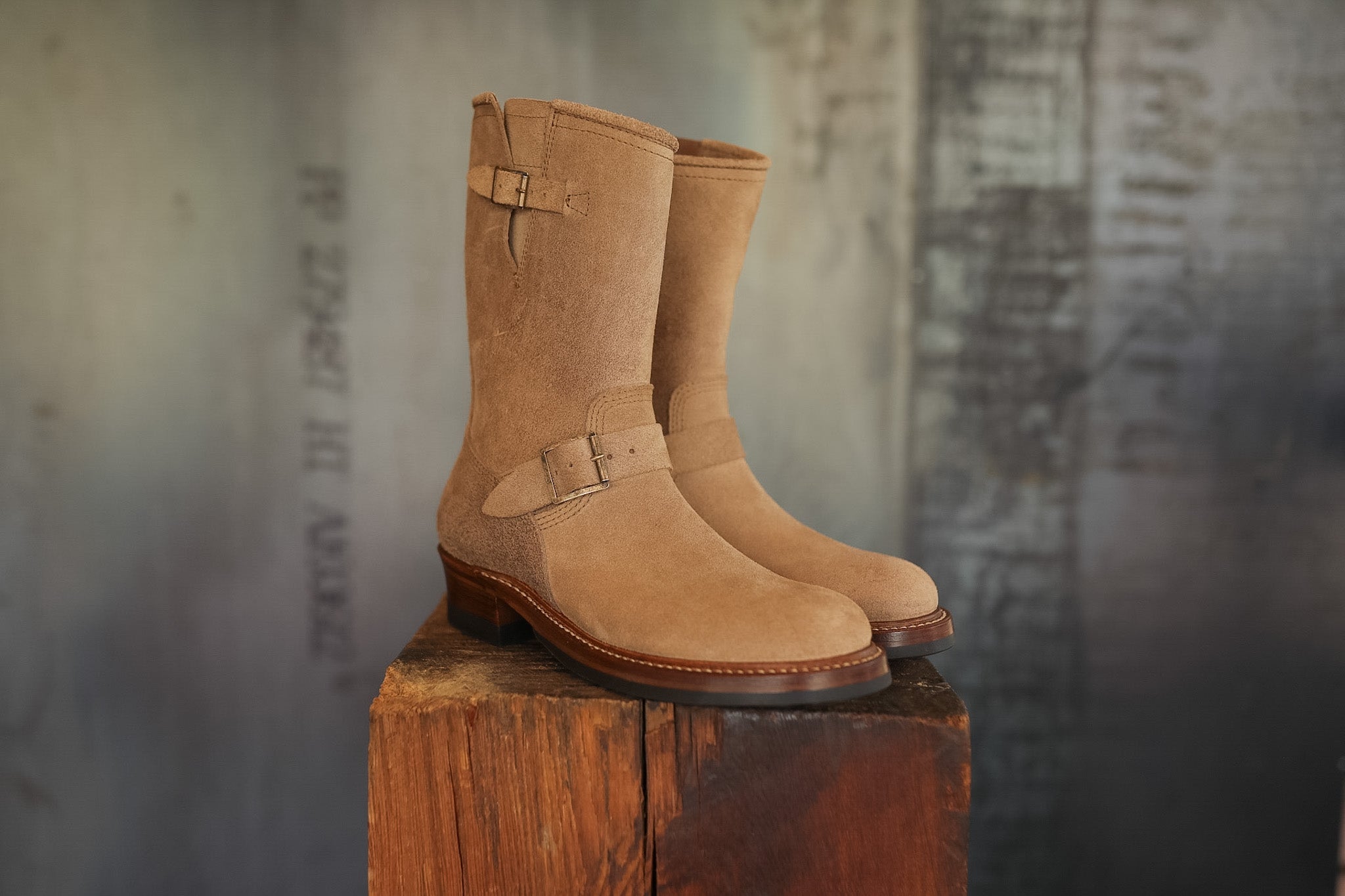 n*s様 soloist RIOS ローパーブーツ ベージュ US10 LK-003 John Lofgren Wabash Engineer Boots- Roughout Natural