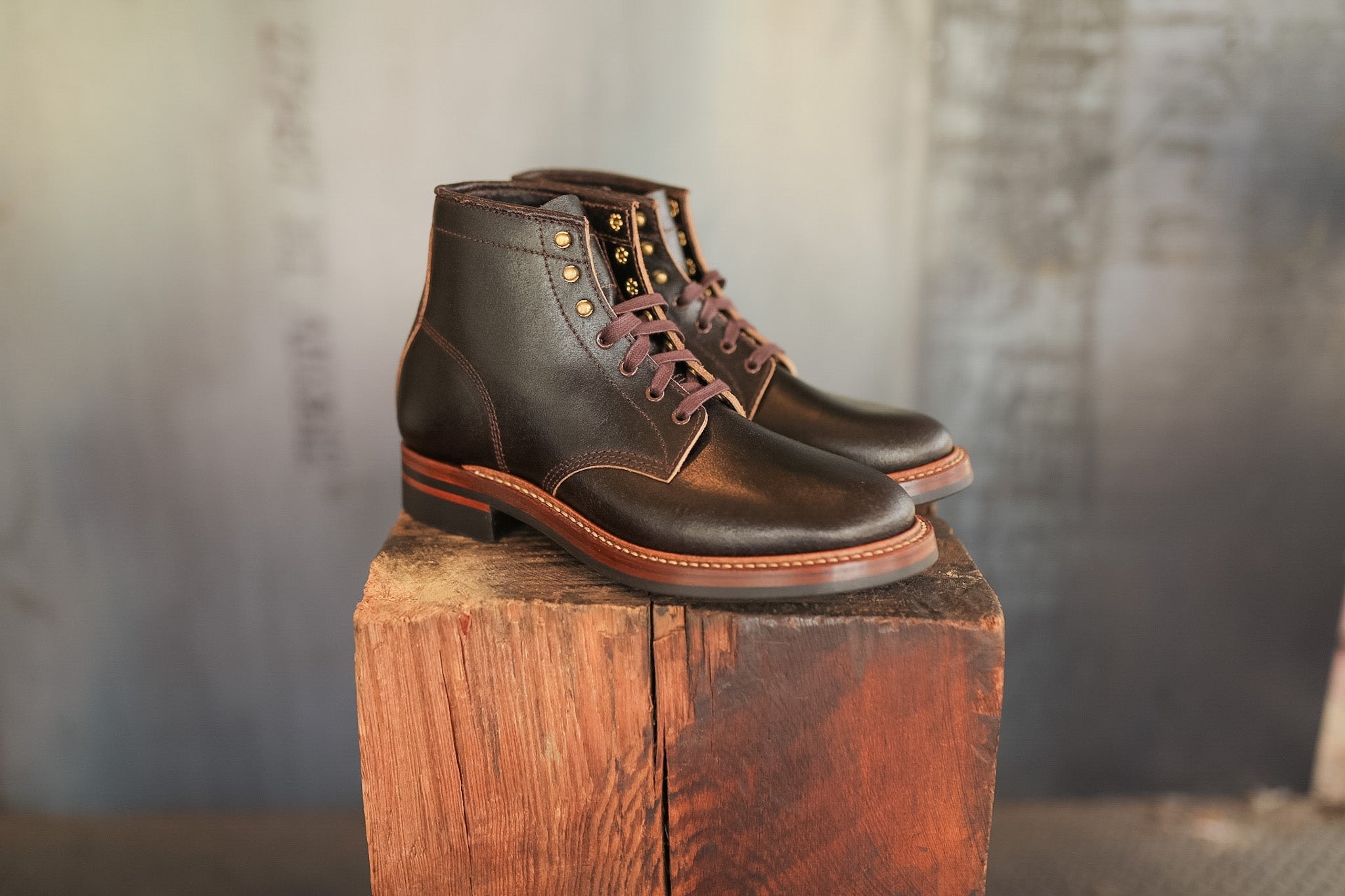 LK-040 John Lofgren El Capitan Boots- Dark Brownn Horween Waxed