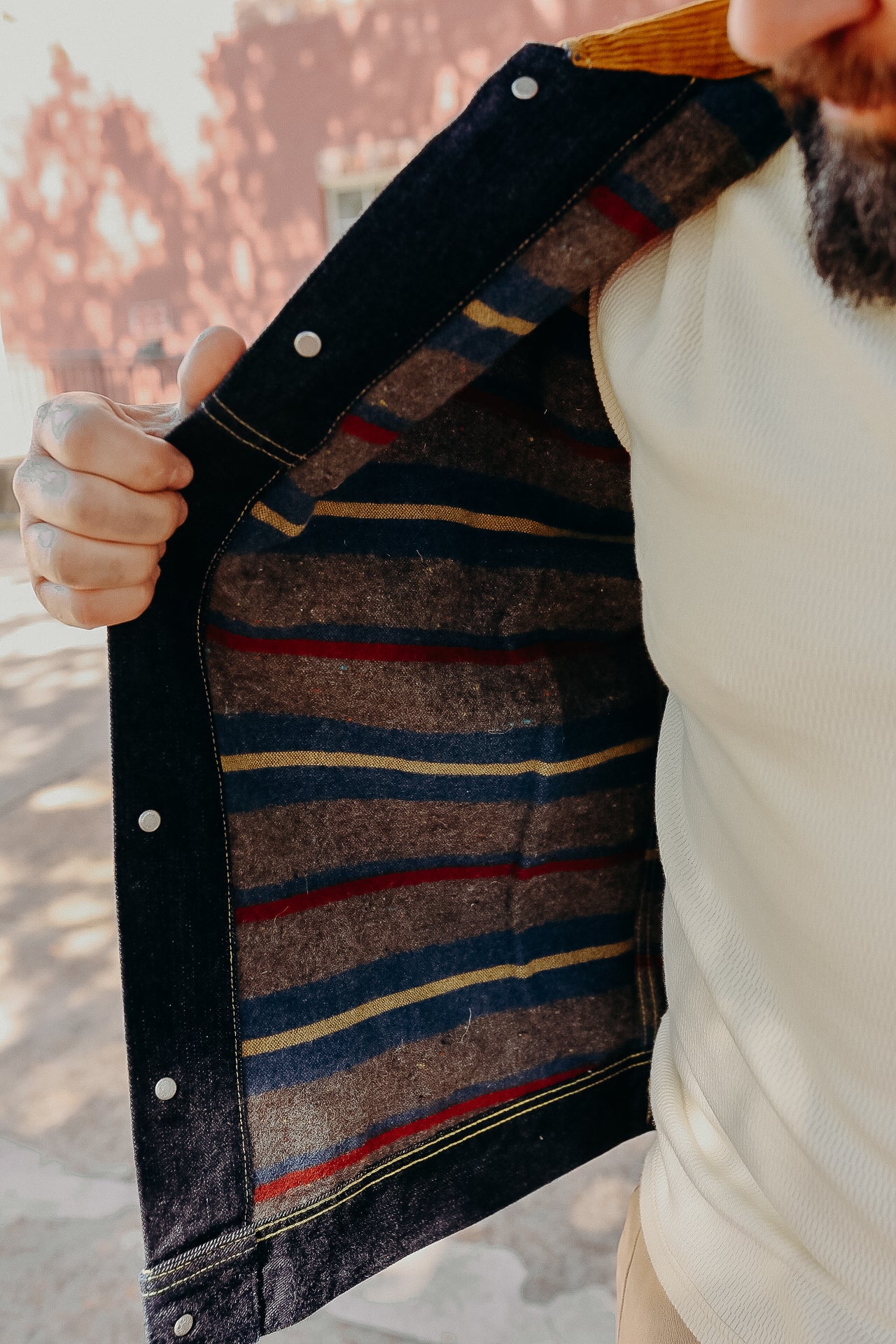14.5oz Denim Blanket Jacket (FN-OJ-D102) Riders Jacket