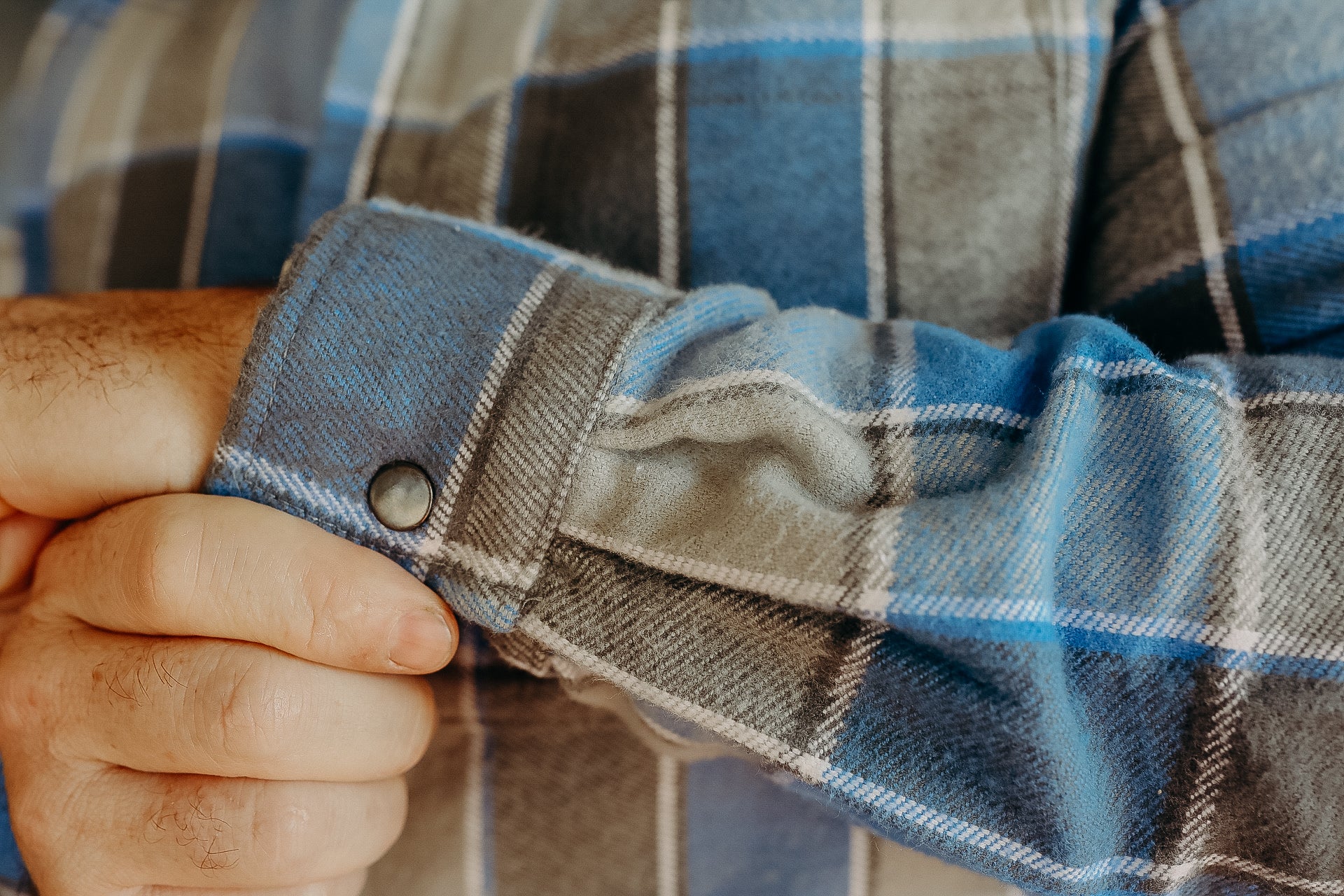 Flannel Shirt Jacket Blue Plaid