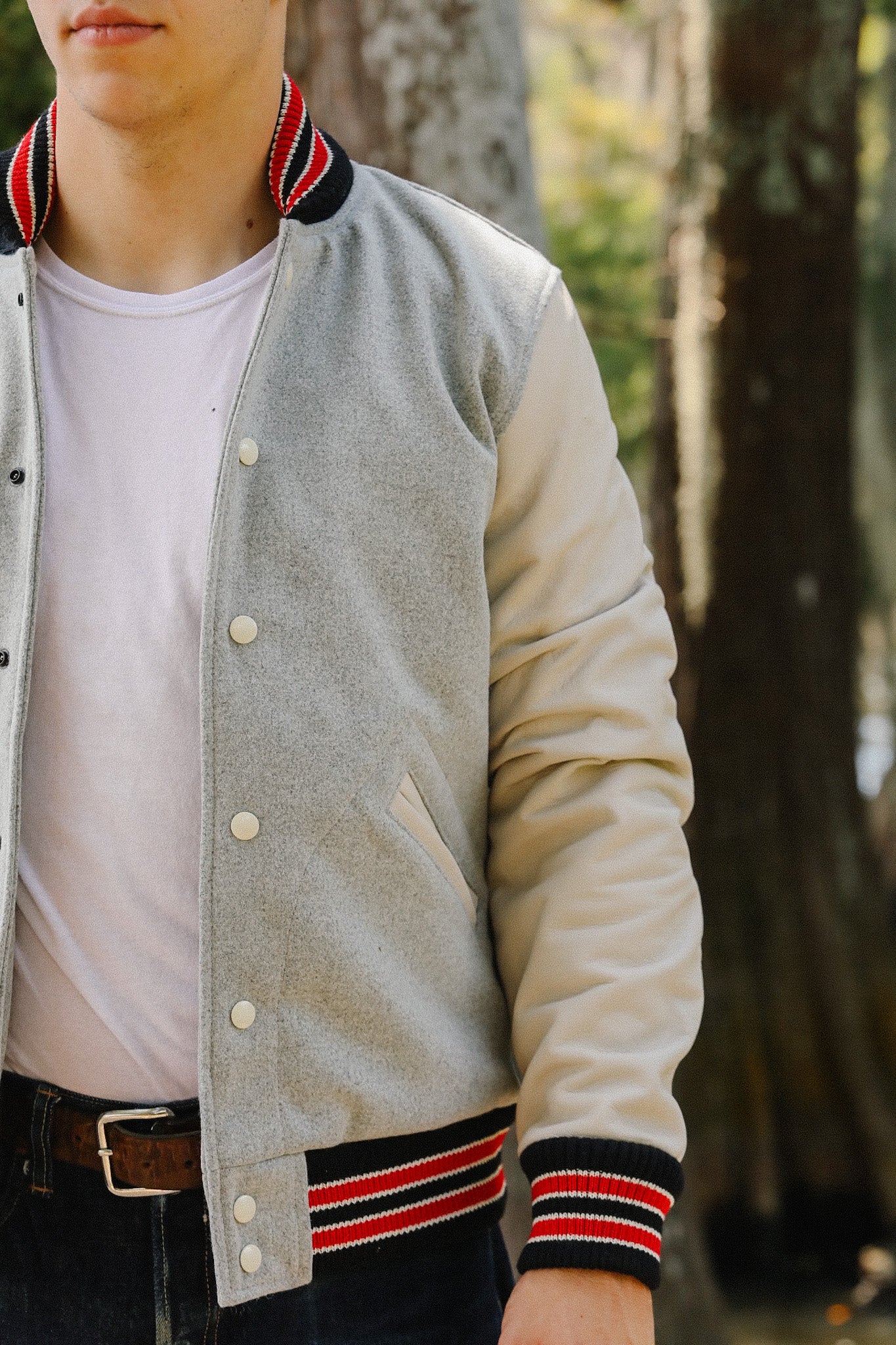 Varsity Jacket -Light Oxford – Iron Shop Provisions
